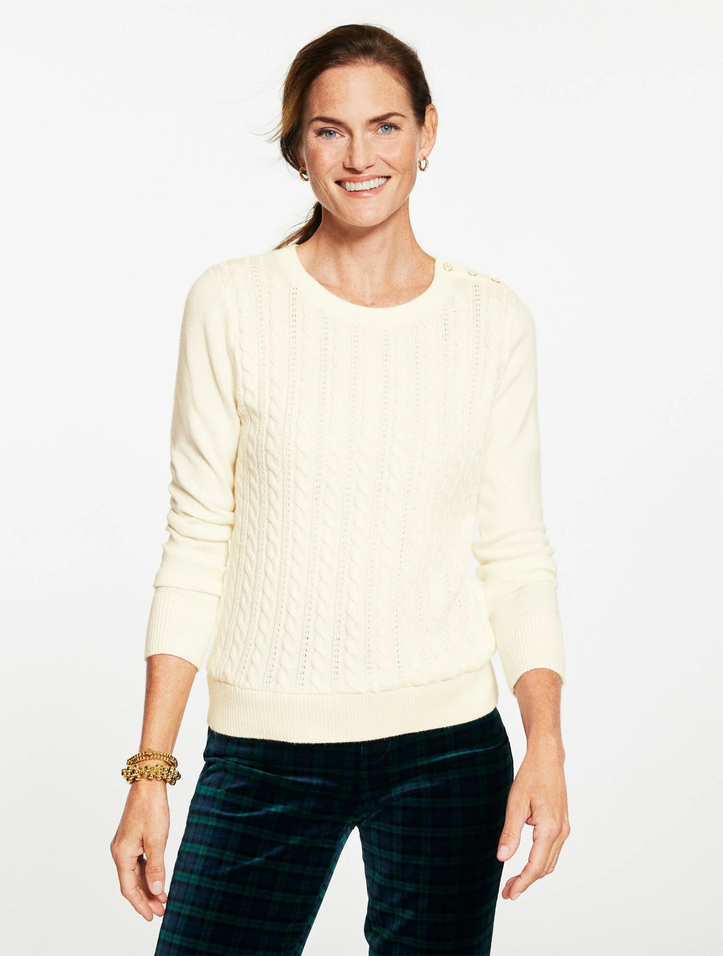 Cable Knit Crewneck Sweater
