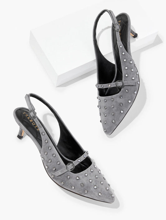 Sylvie Studded Slingback Suede Pumps