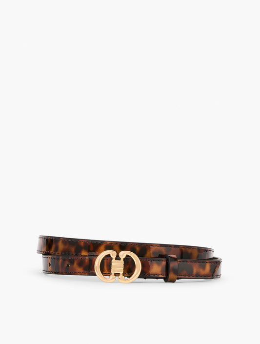 Tortoiseshell Patent Slim Belt