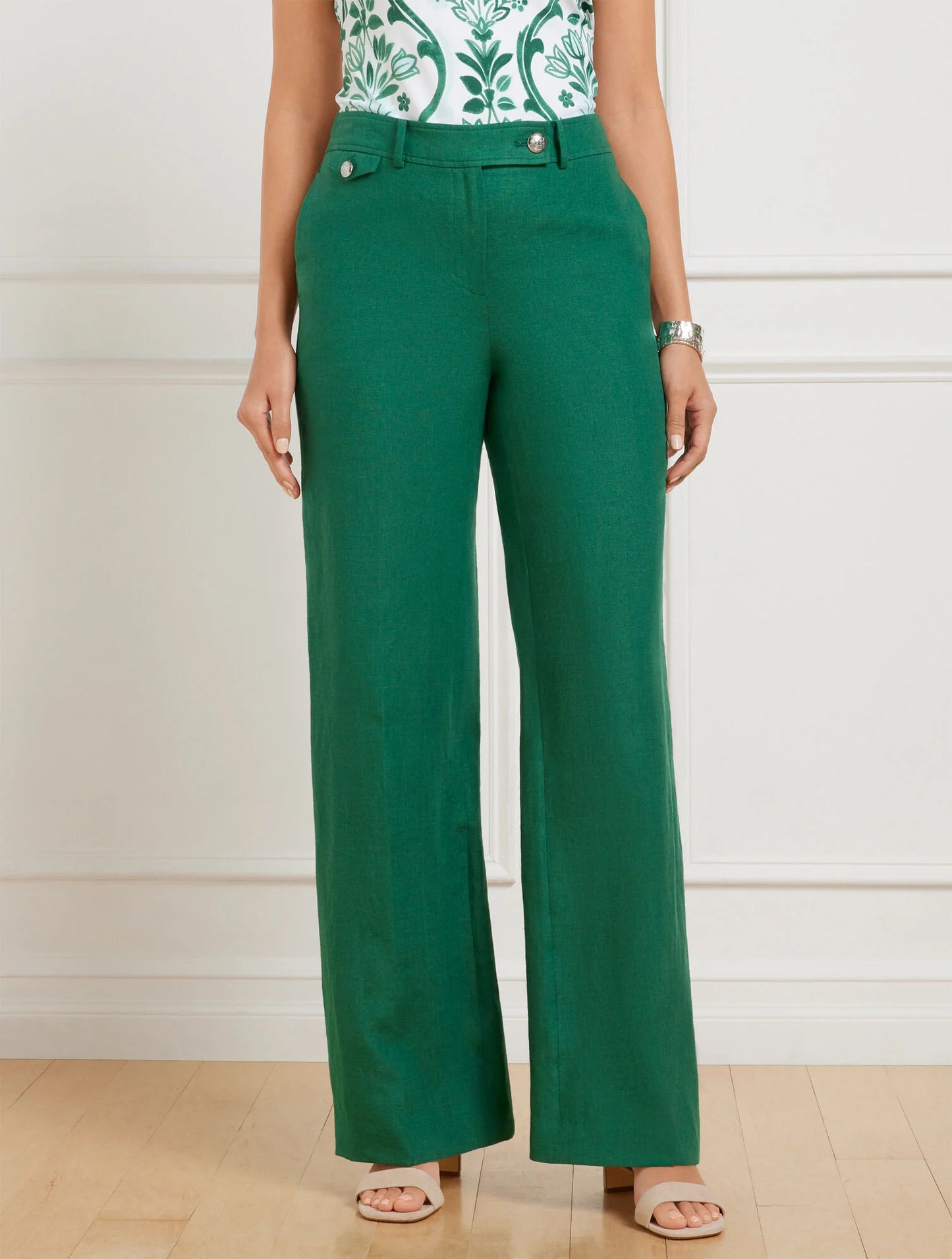 Talbots Greenwich Wide Leg Linen Pants