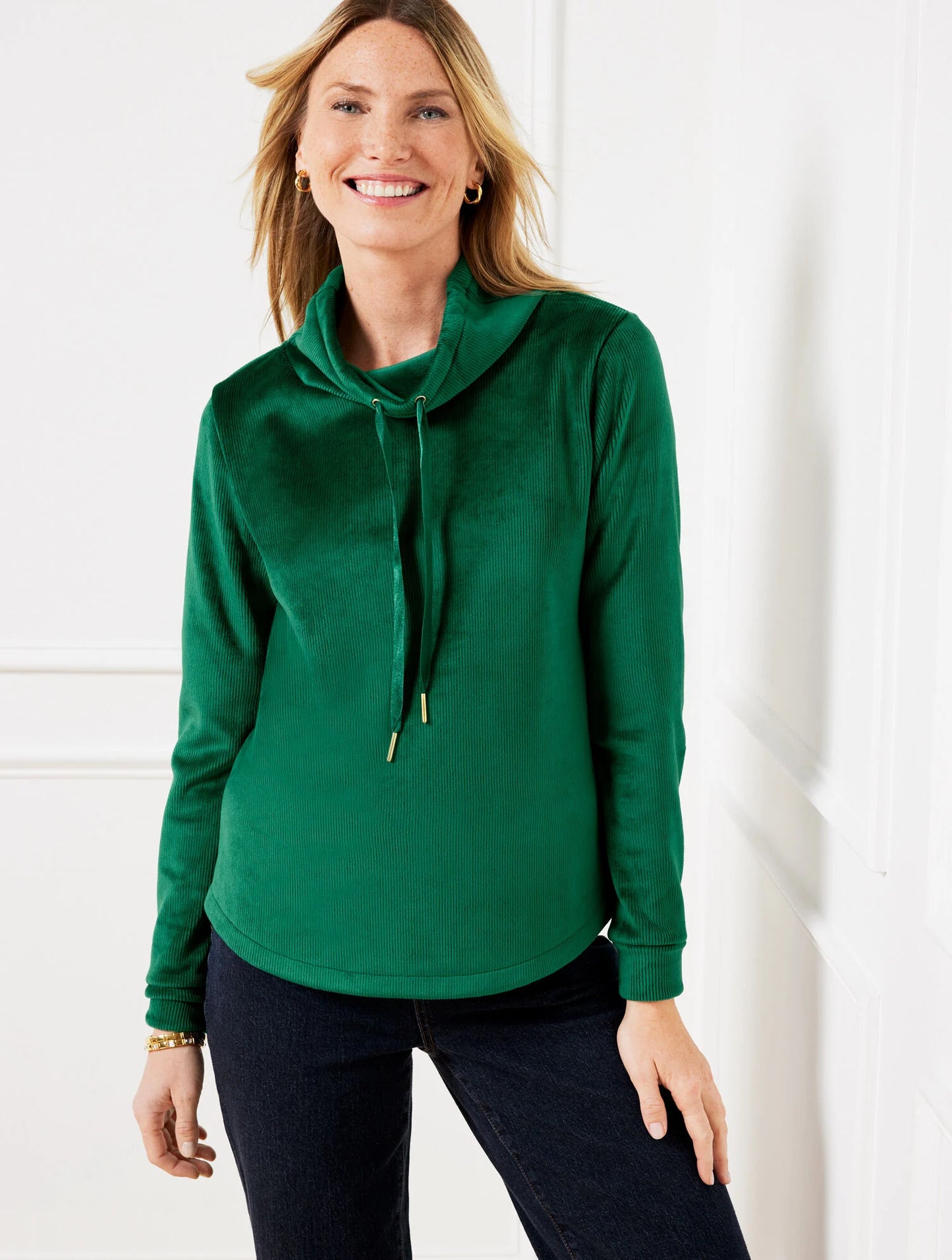 Velour Ribbed Pullover