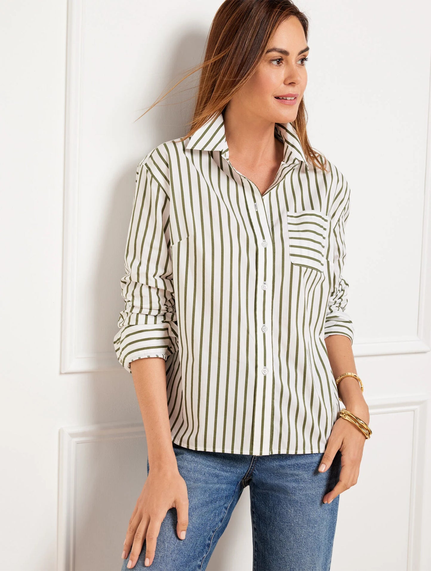Poplin Short Shirt - Nautical Stripe