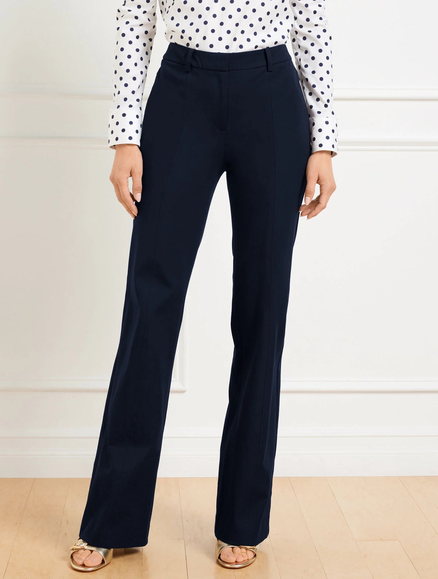 Flare Leg Cotton Bi-Stretch Pants