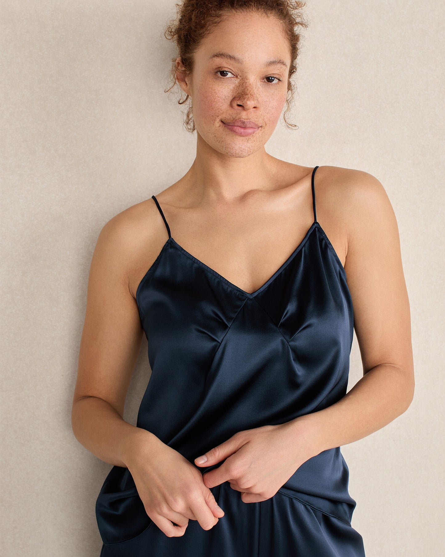 Washable Silk Pleated Cami