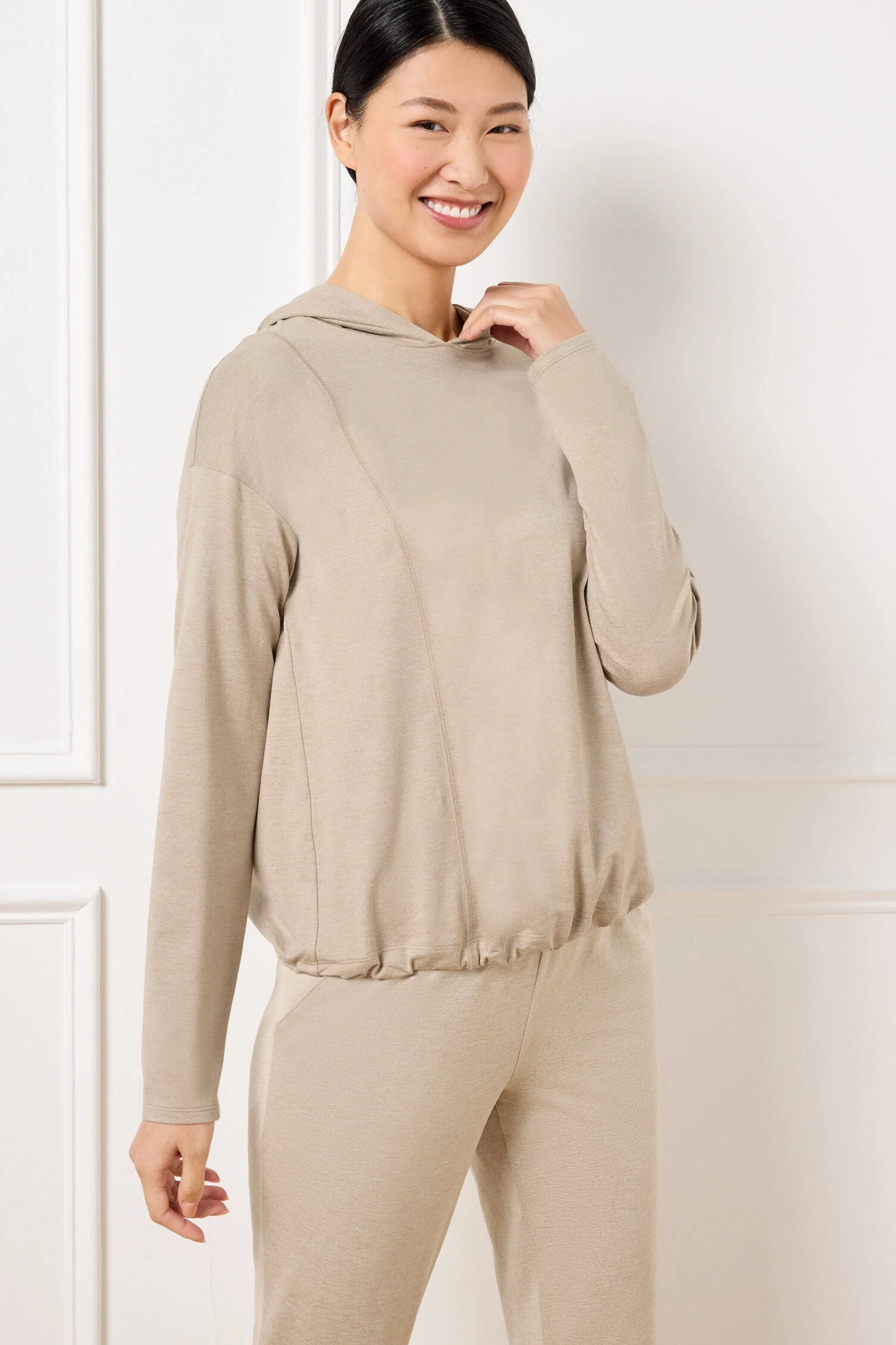 Buttery Soft Easy Knit Bungee Hem Hoodie
