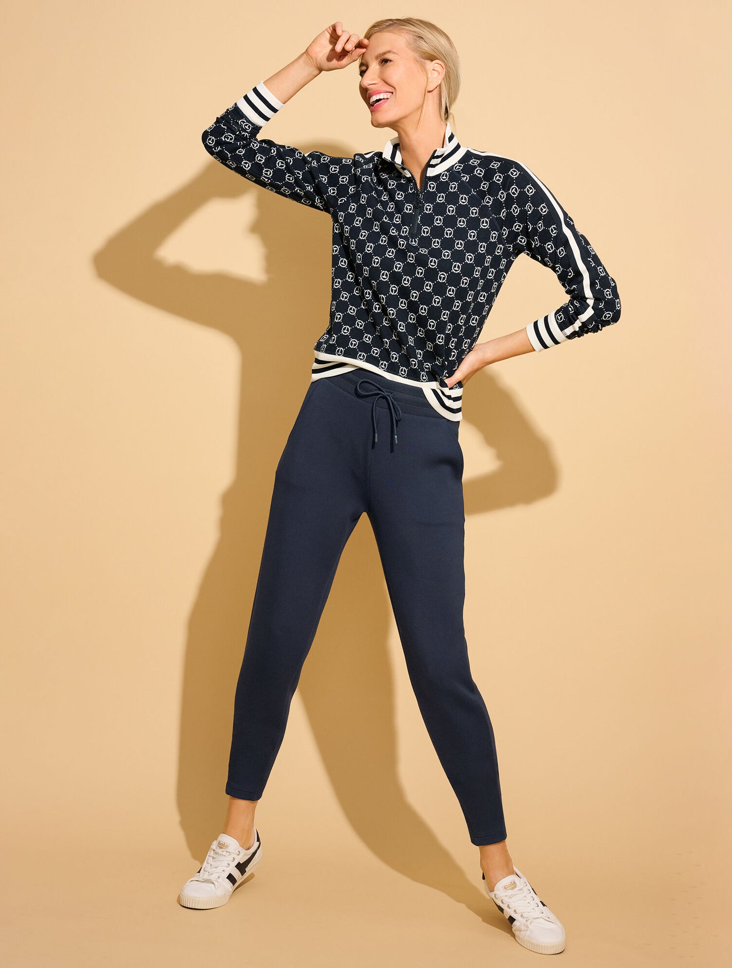 Logo Jacquard Half-Zip Pullover