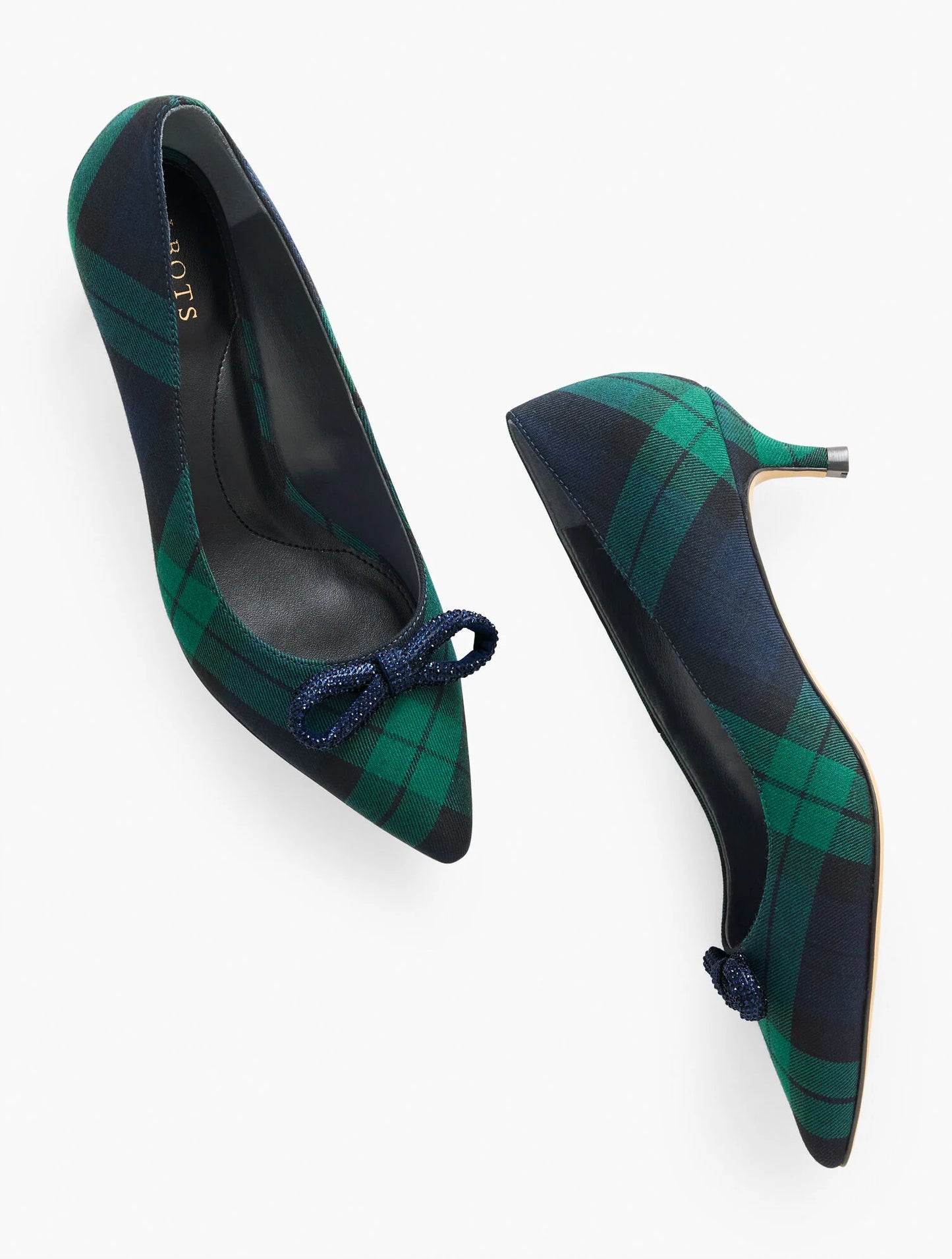 Sylvie Bow Kitten Heel Pumps - Dashing Tartan