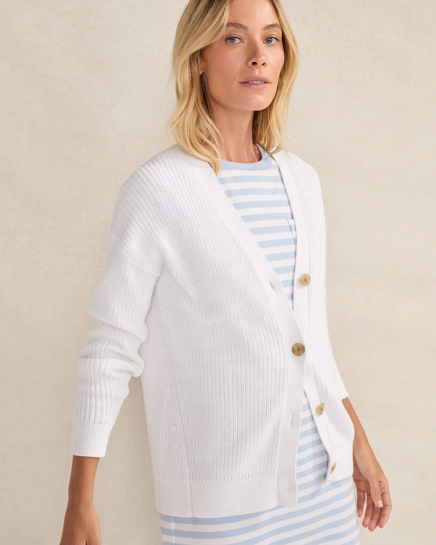 Organic Cotton Shaker Stitch Cardigan