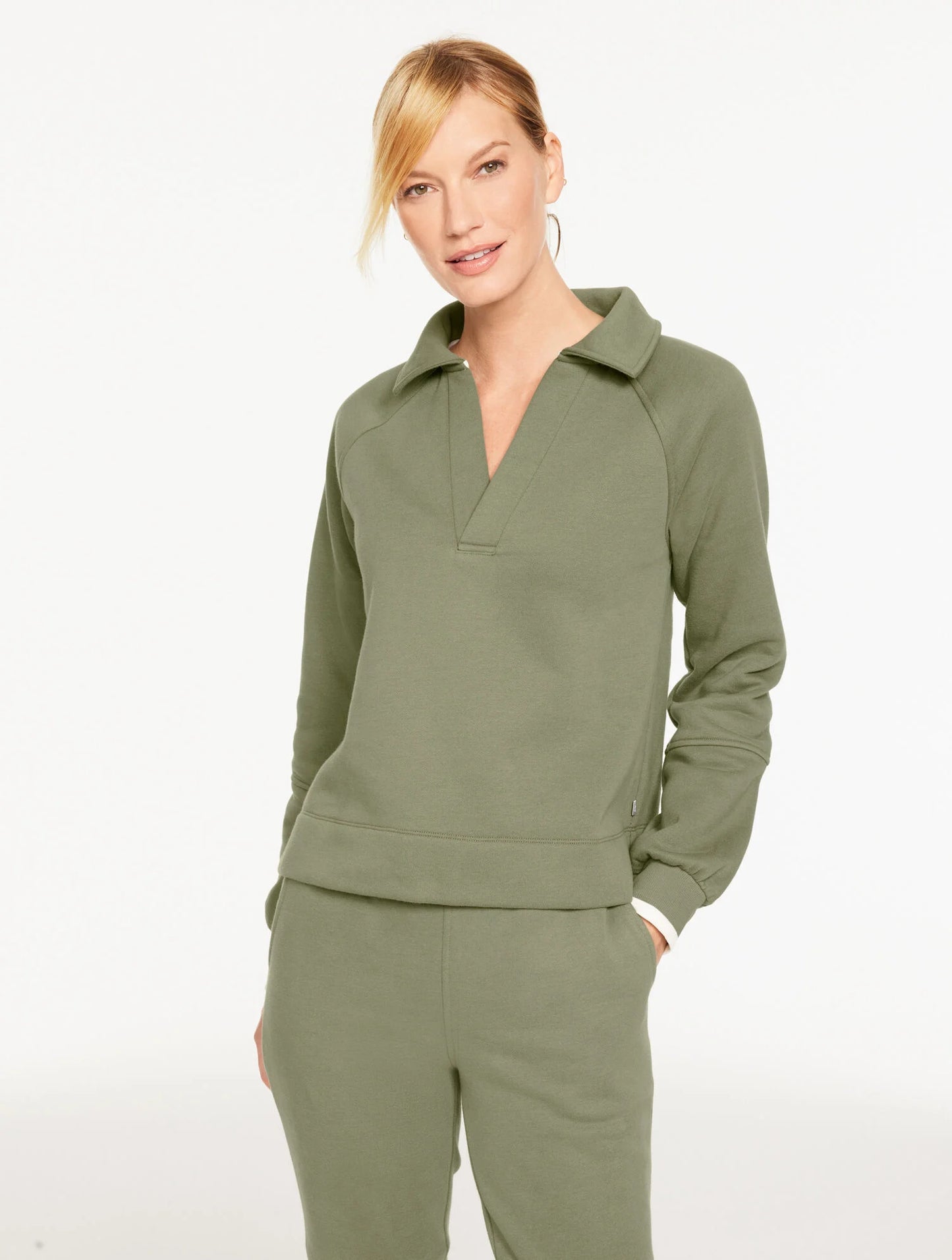 Cozy Fleece Johnny Collar Pullover