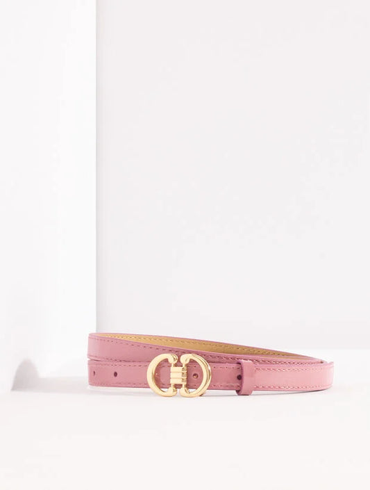 Crinkle Patent Leather Slim Belt