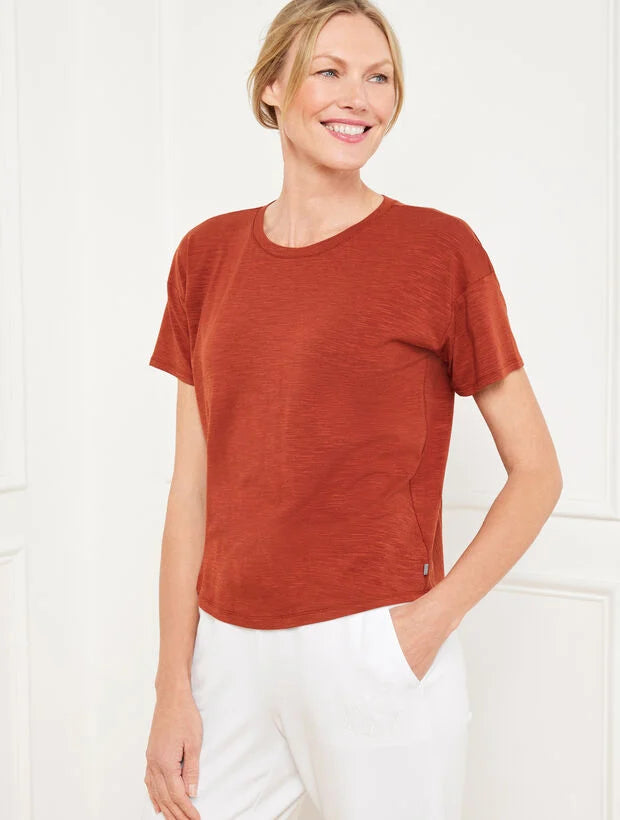 Pleat Back Short Sleeve Tee