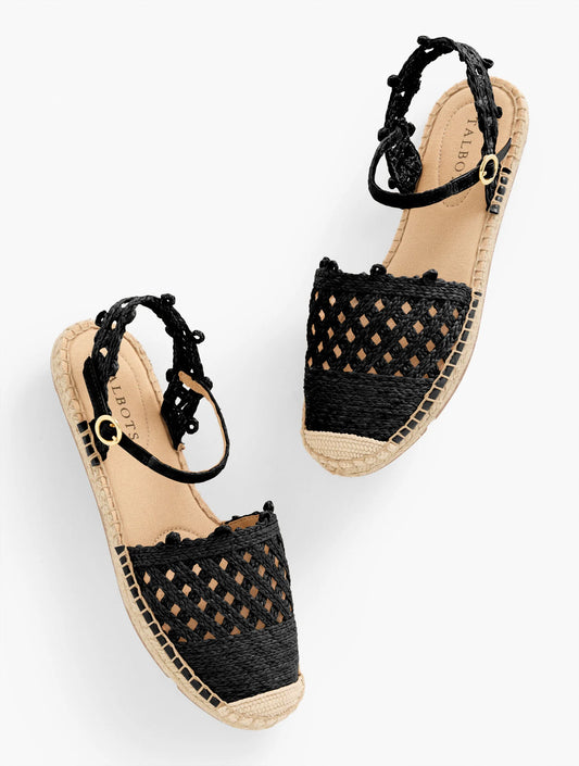 Izzy Ankle Strap Raffia Espadrille Flats