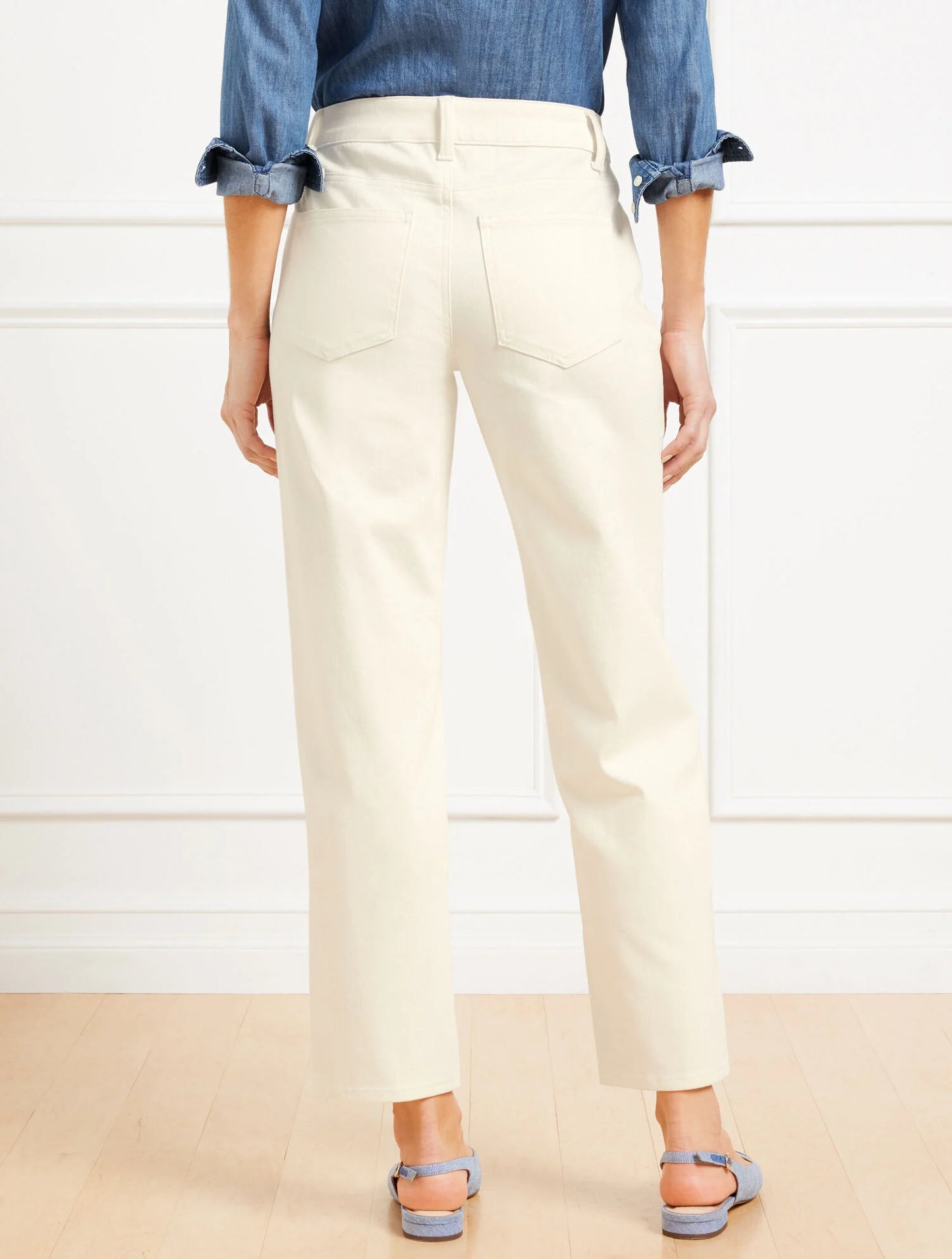 Mid Rise Stovepipe Straight Leg Jeans