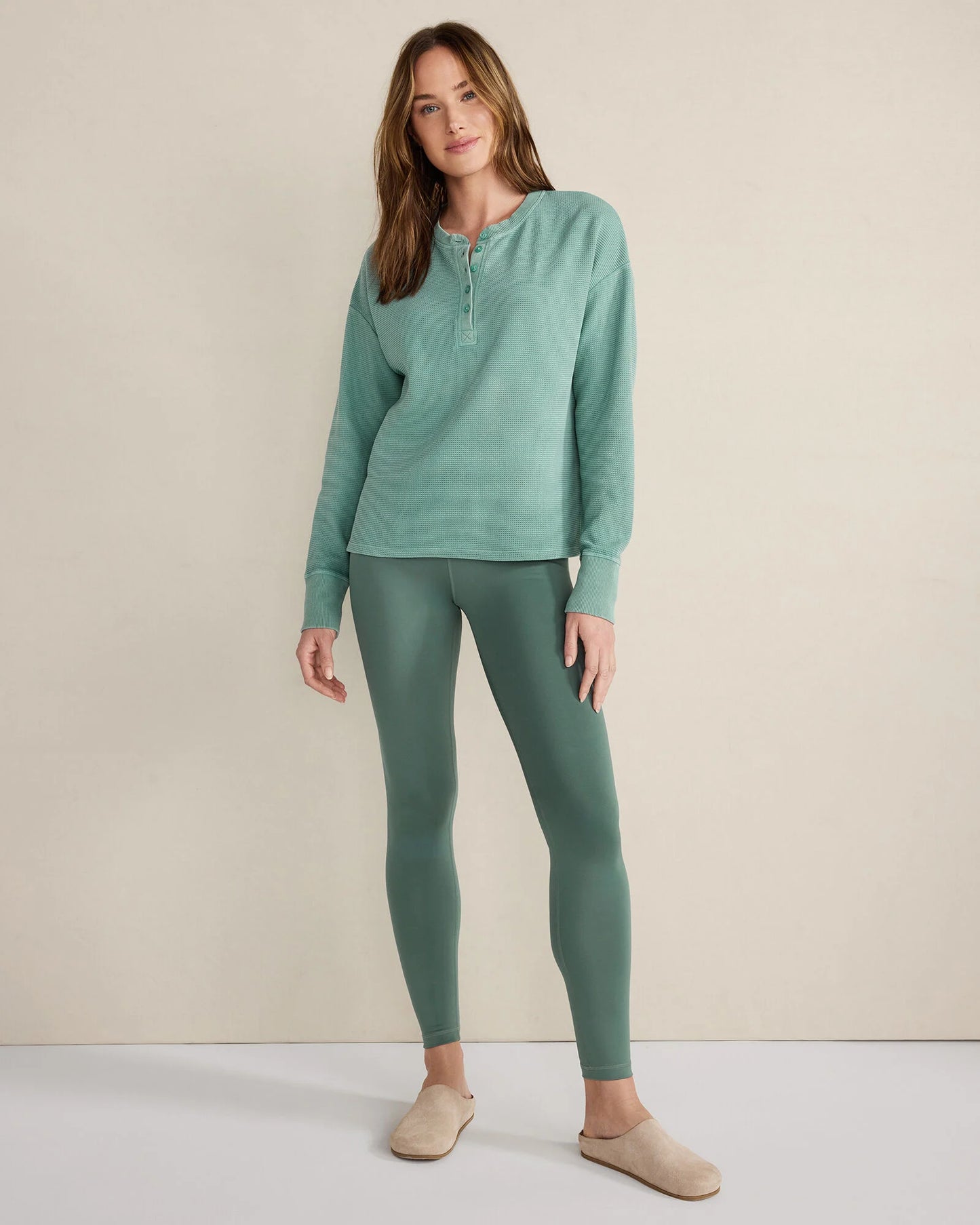 Organic Cotton Waffle Henley