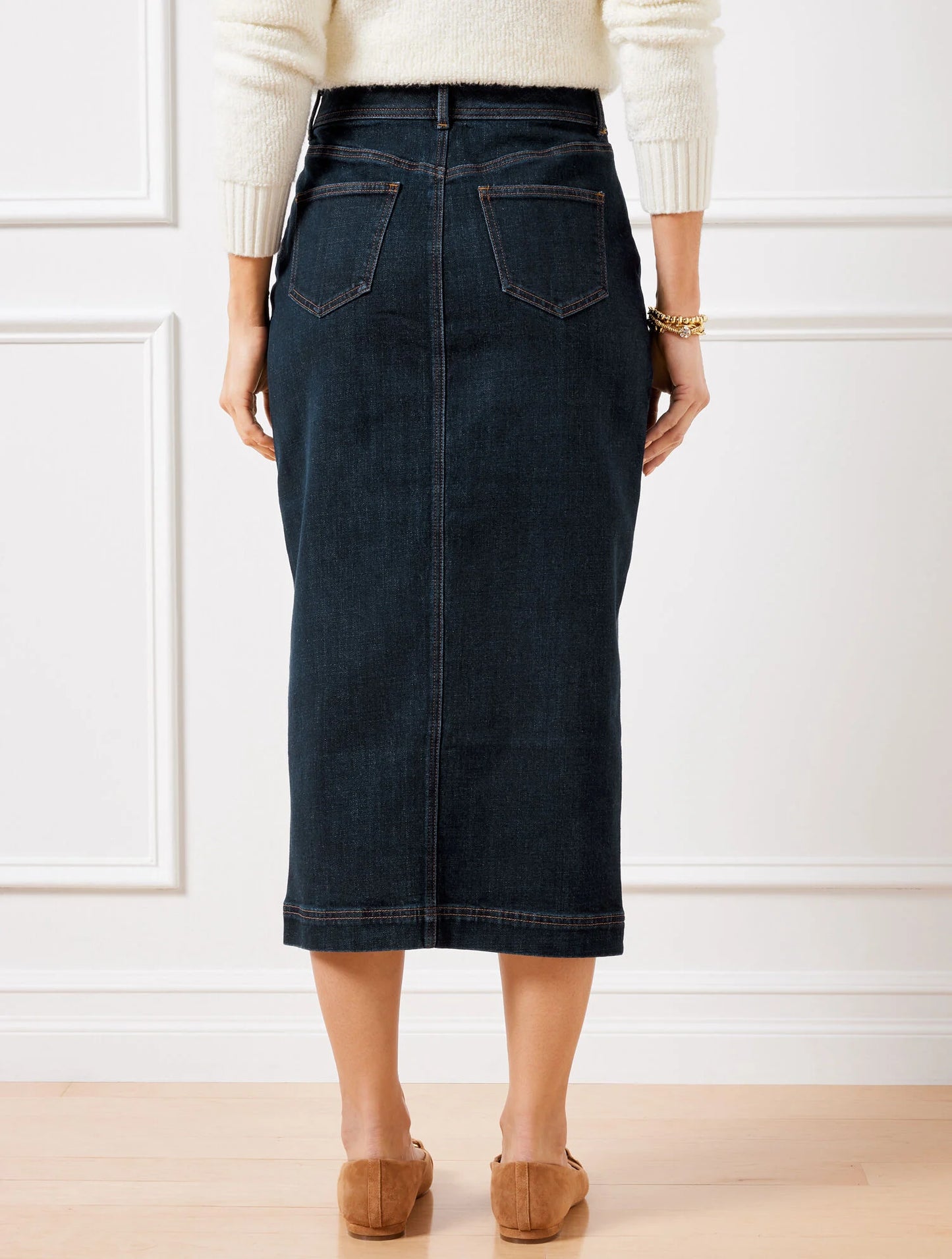 Denim Midi Skirt - Park Wash