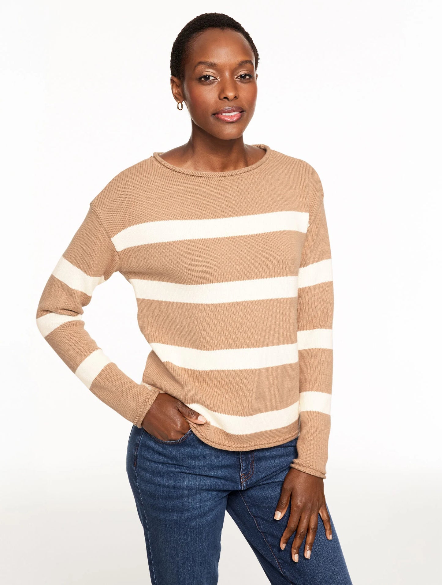 Roll Neck Sweater - Stripe