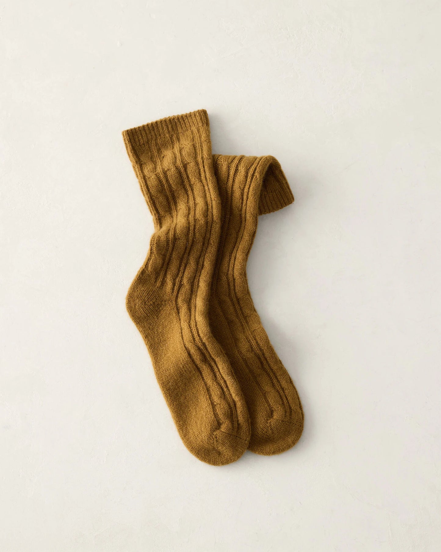 Cashmere Blend Cable Knit Socks