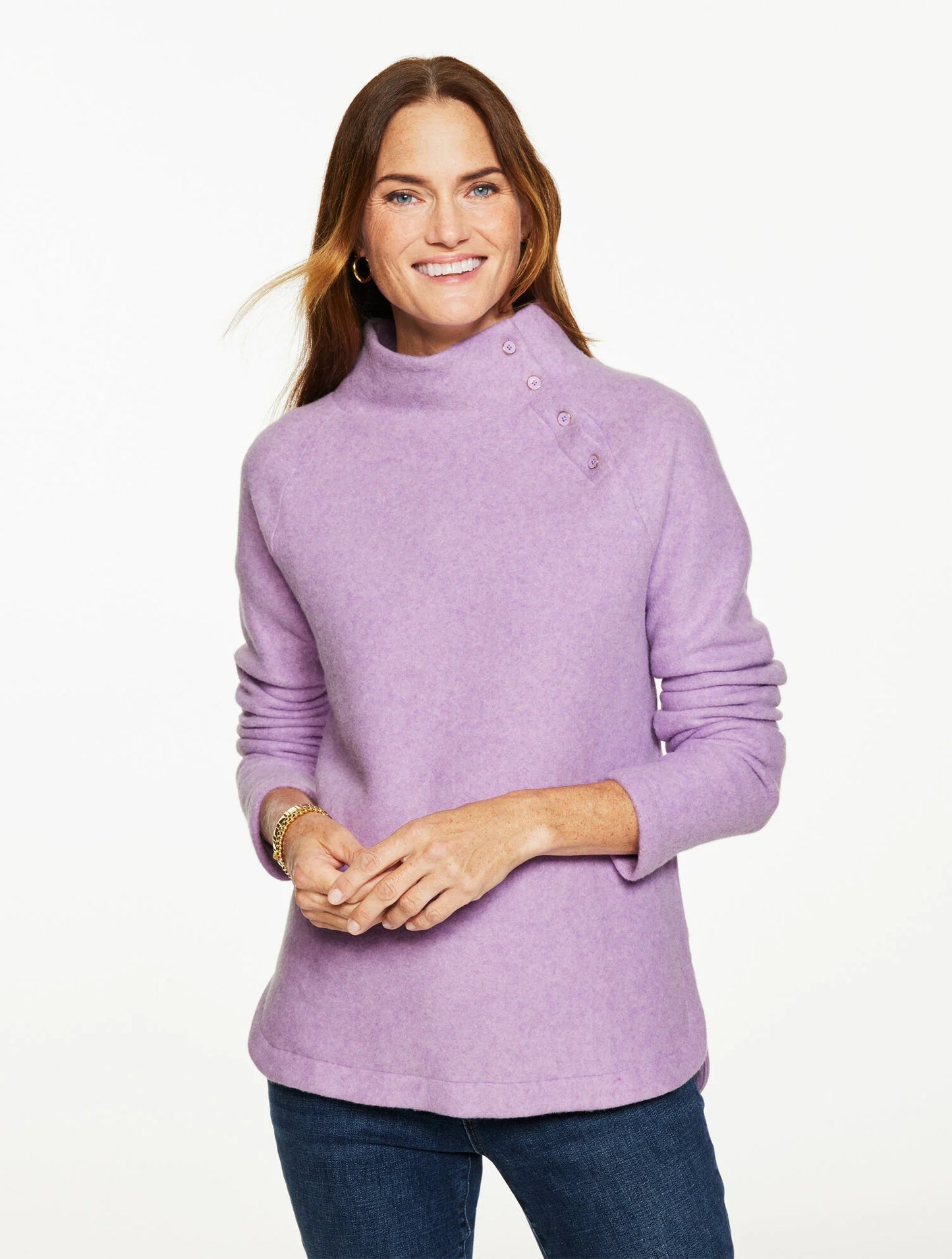 Fleece Mockneck Pullover