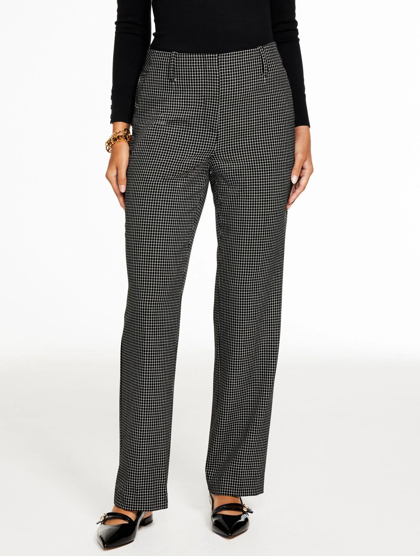 Talbots Southampton Tailored Stretch Straight Leg Pants - Classic Windowpane