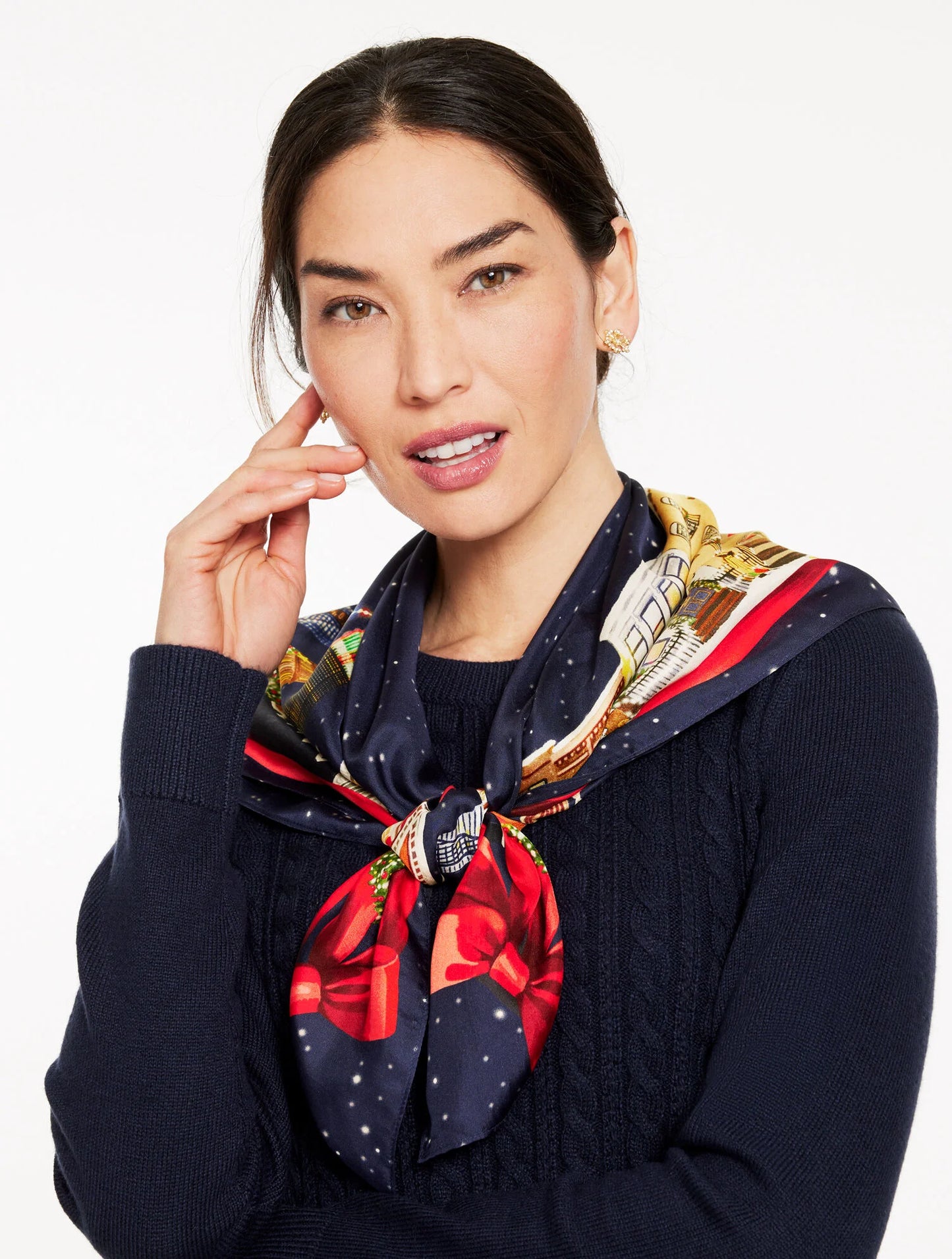 Santa in the City Silk Square Scarf