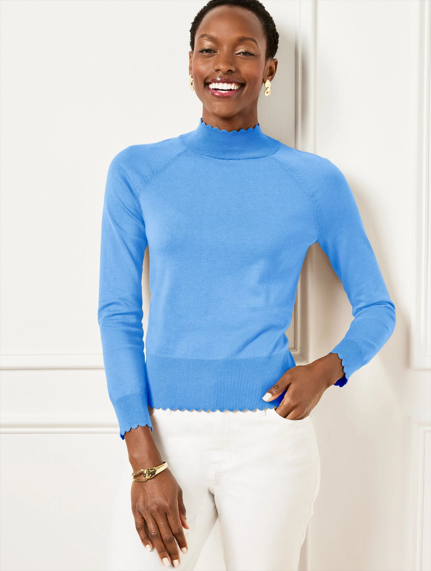 Scallop Edge Raglan Sweater