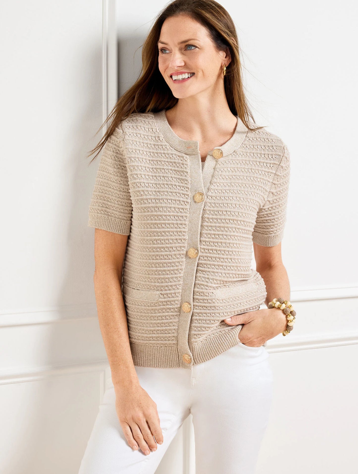 Short Sleeve Cardigan - Marl