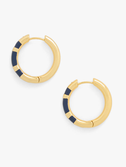 Enamel Stripe Hoop Earrings