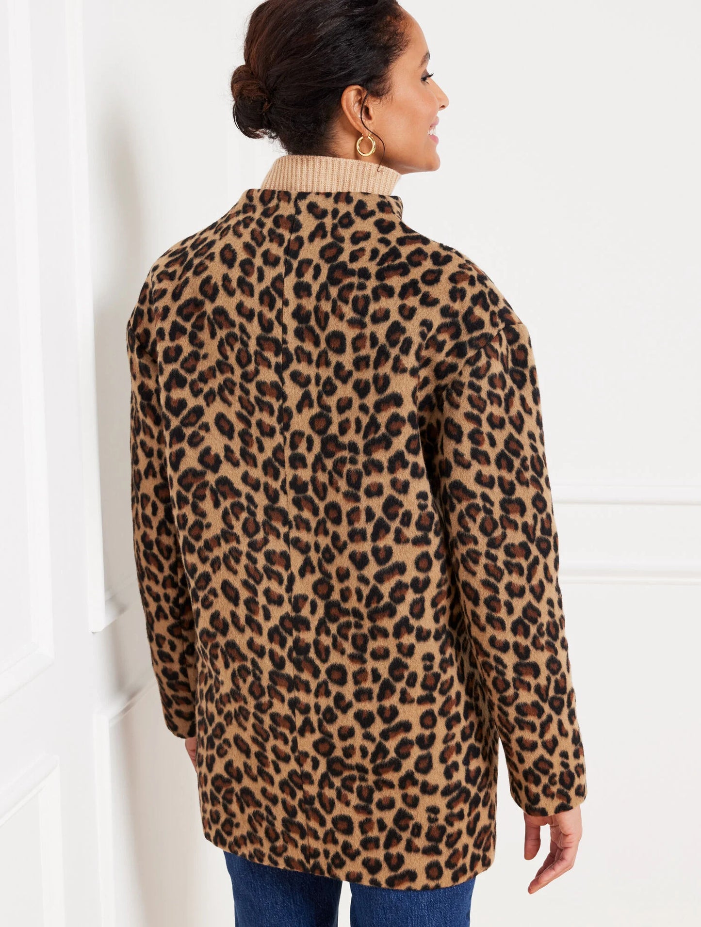 Leopard Wool Blend Coat