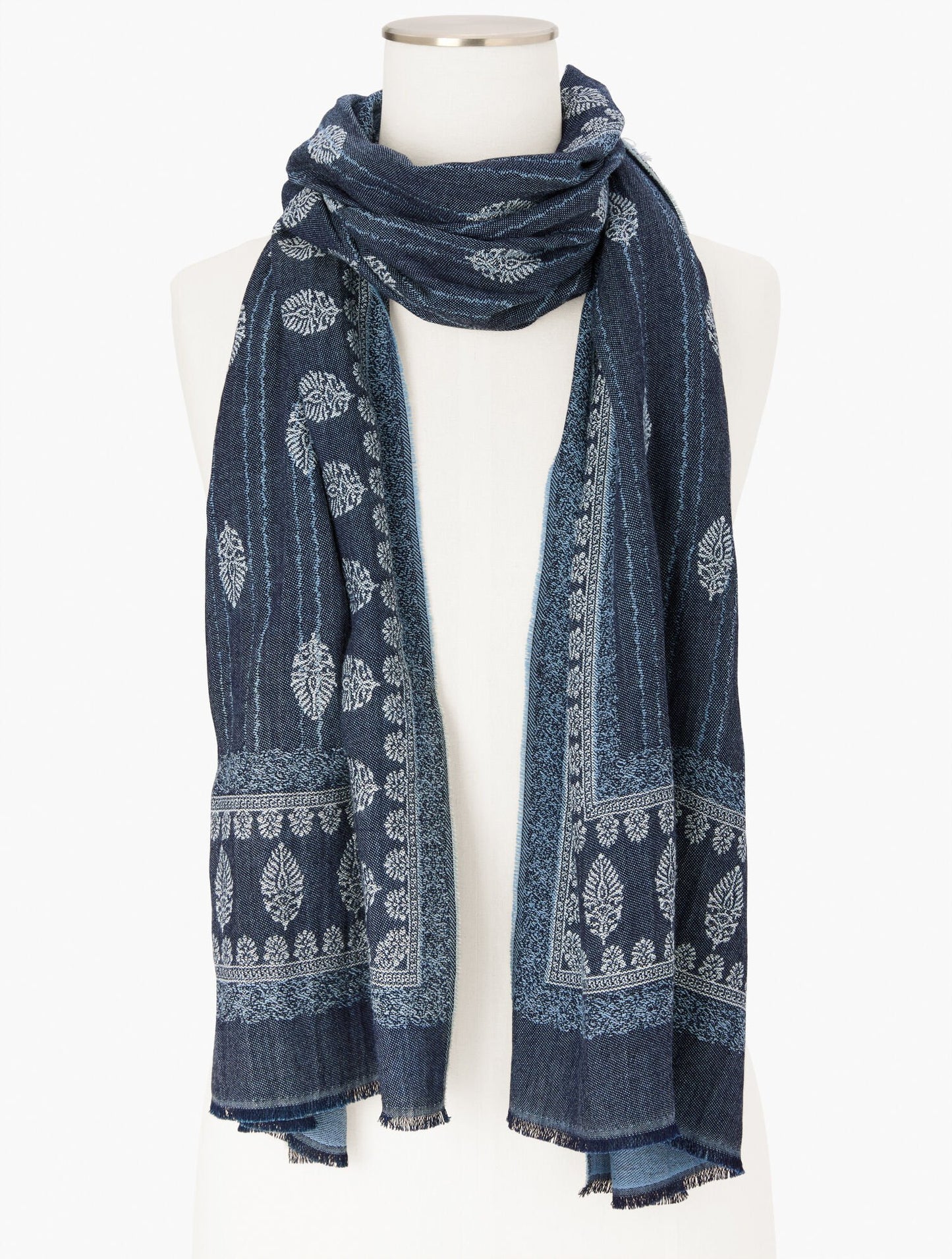 Jacquard Denim Oblong Scarf