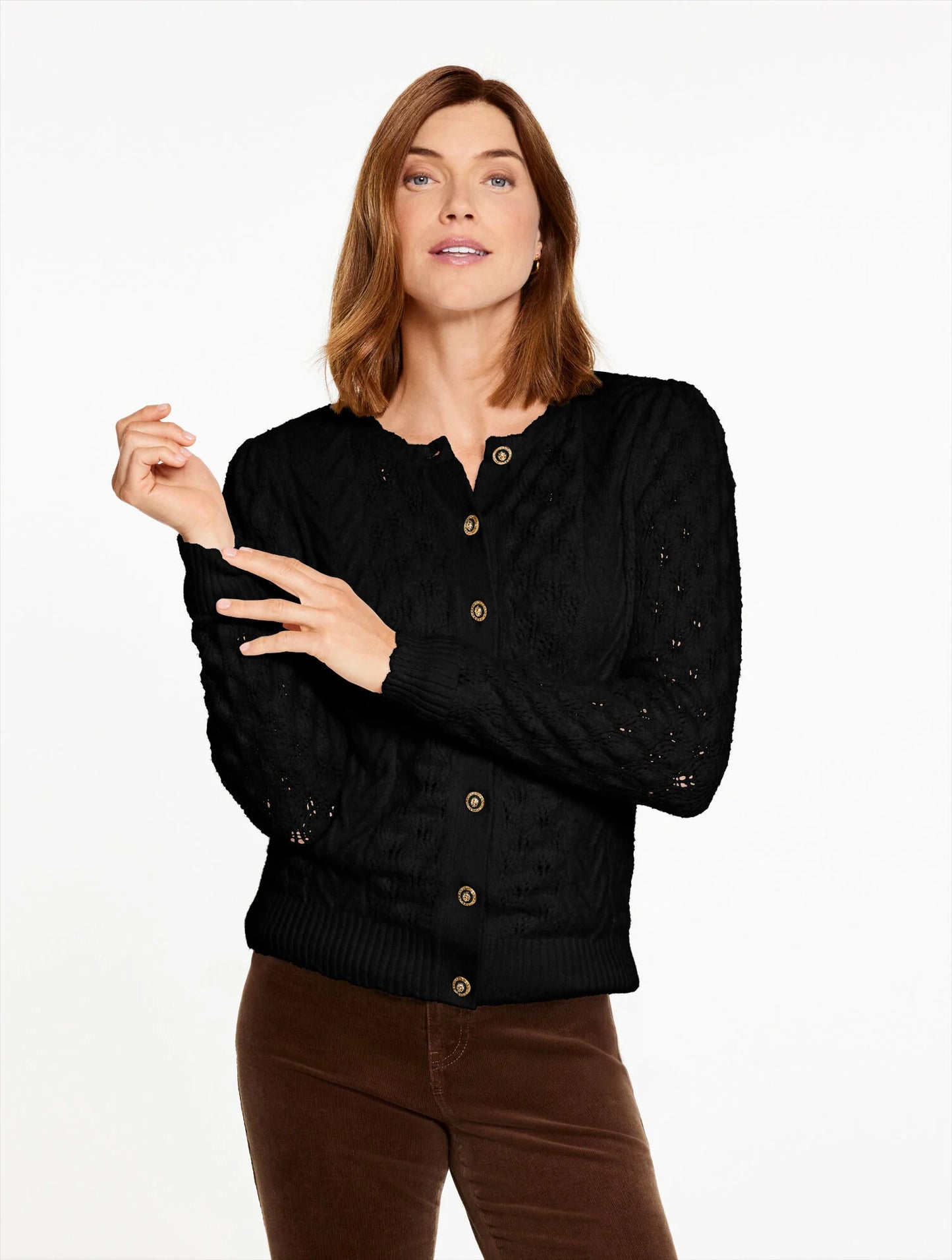 Scallop Crewneck Cardigan