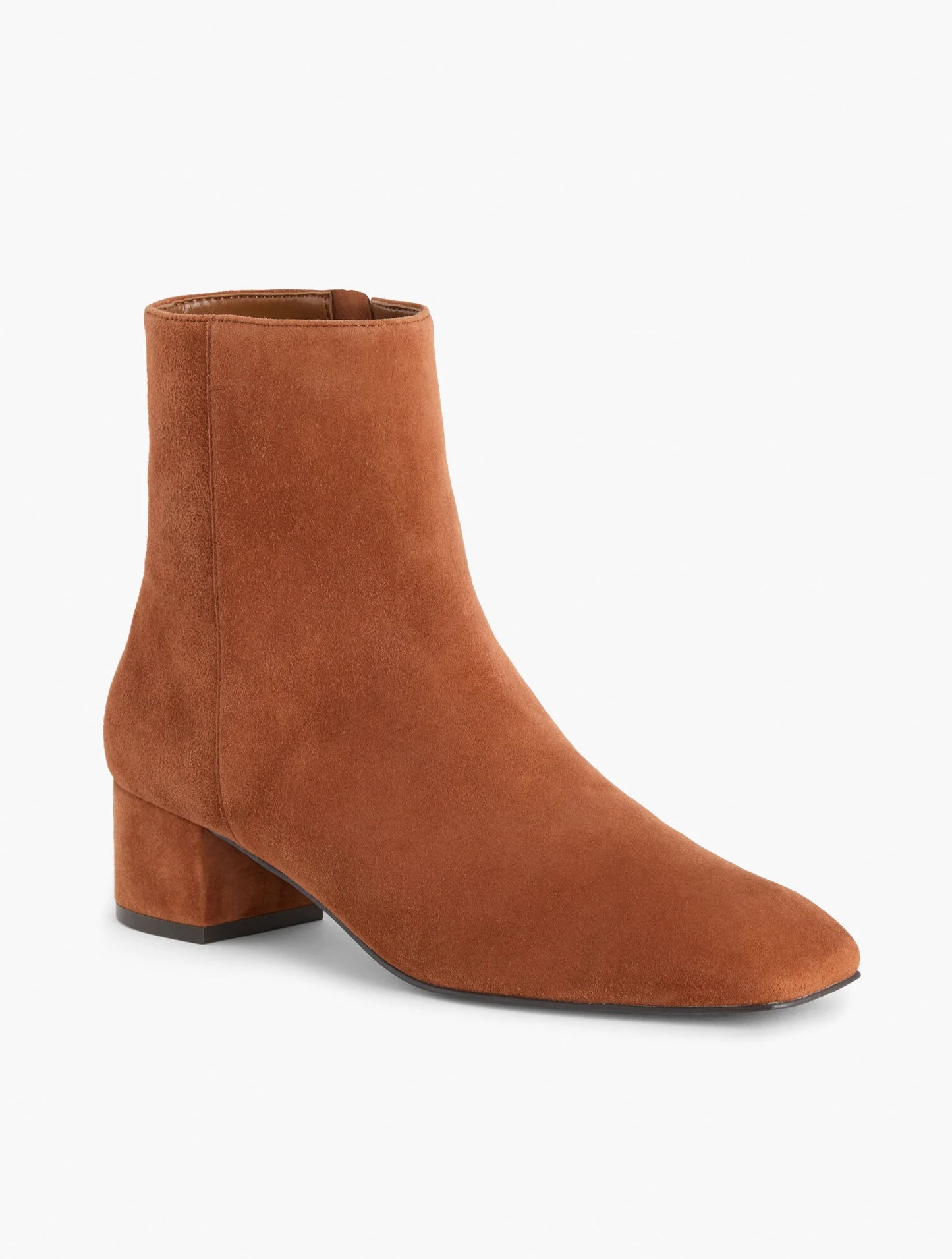 Perla Suede Block Heel Ankle Boots