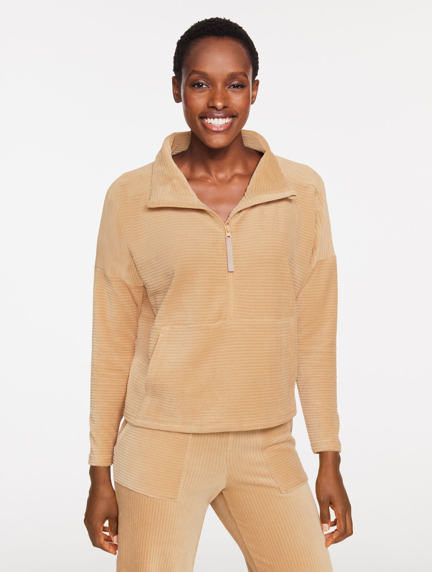 Sky Lounge Velour Half-Zip Pullover