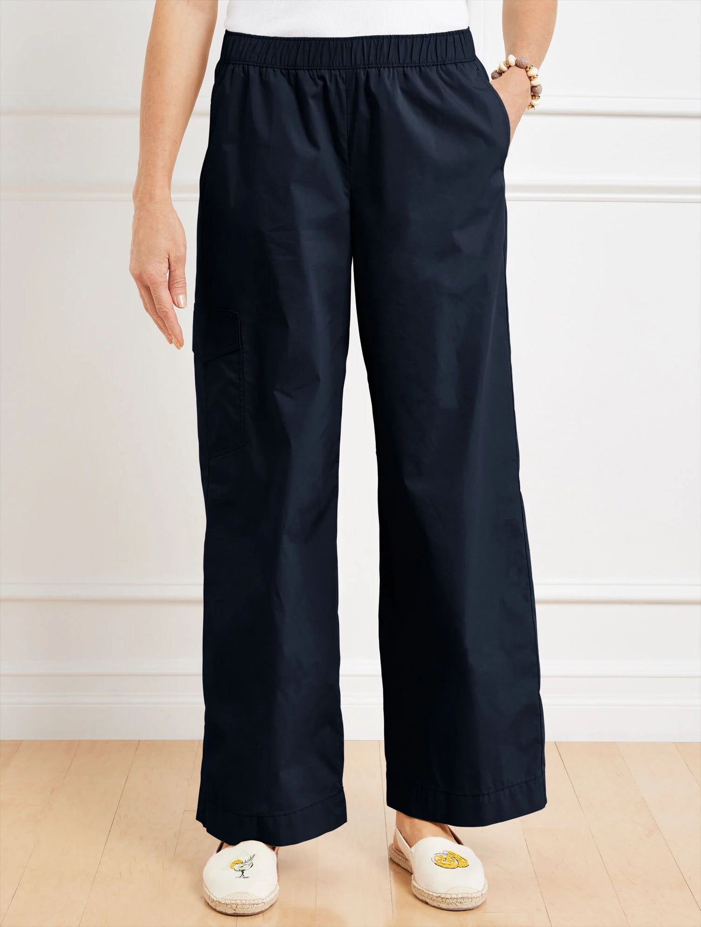 Wide Leg Cargo Poplin Pants