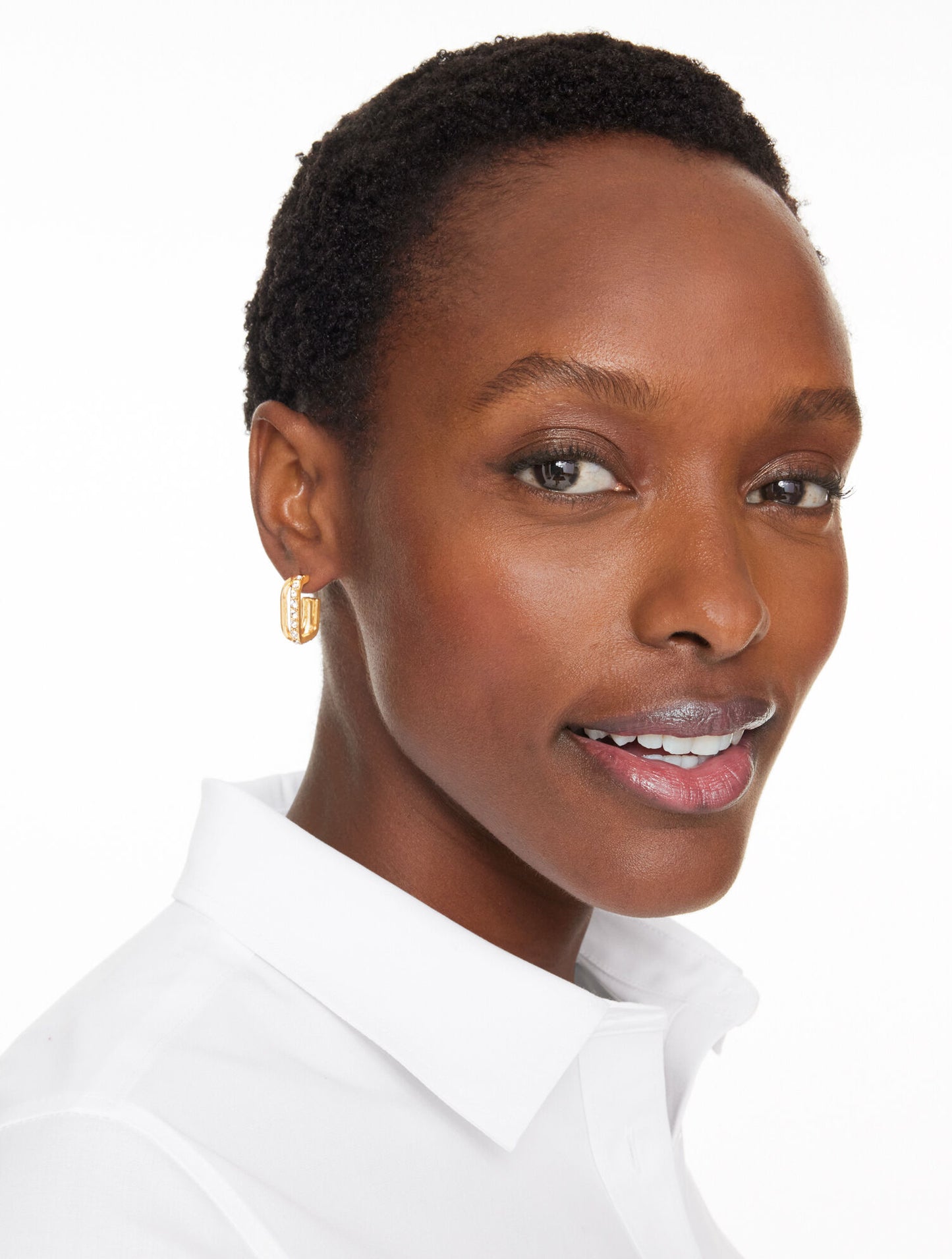 Sculpted Link Hoop Earrings