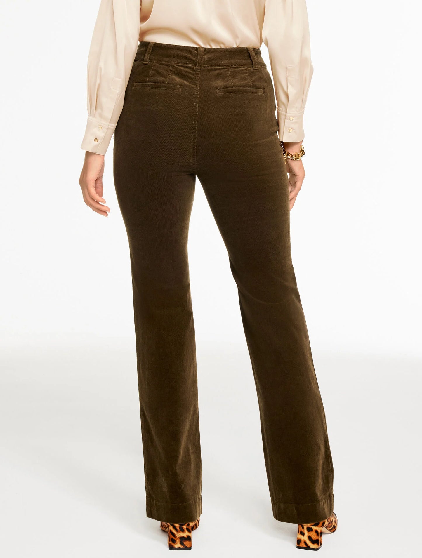 Flare Leg Stretch Corduroy Pants