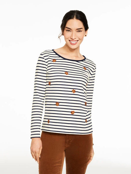 Long Sleeve Crewneck Tee - Falling Leaves