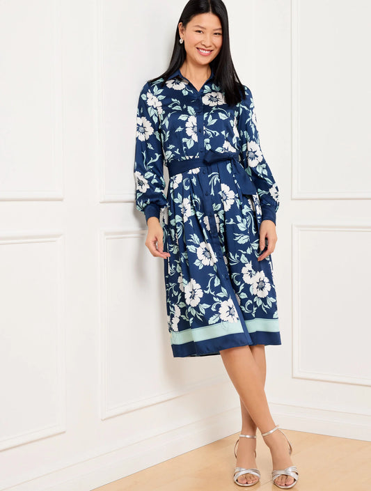 Tie Waist Shirtdress - Delightful Floral
