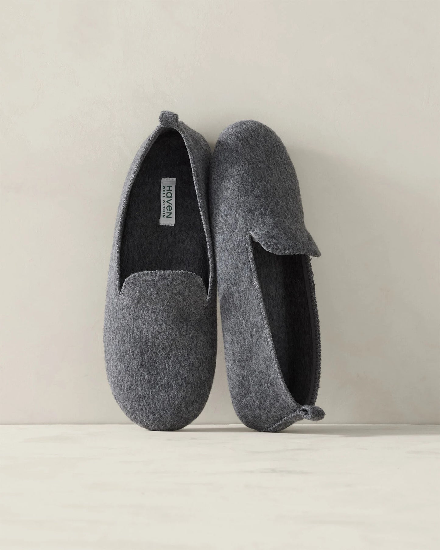 Felted Wool Blend Loafer Slippers