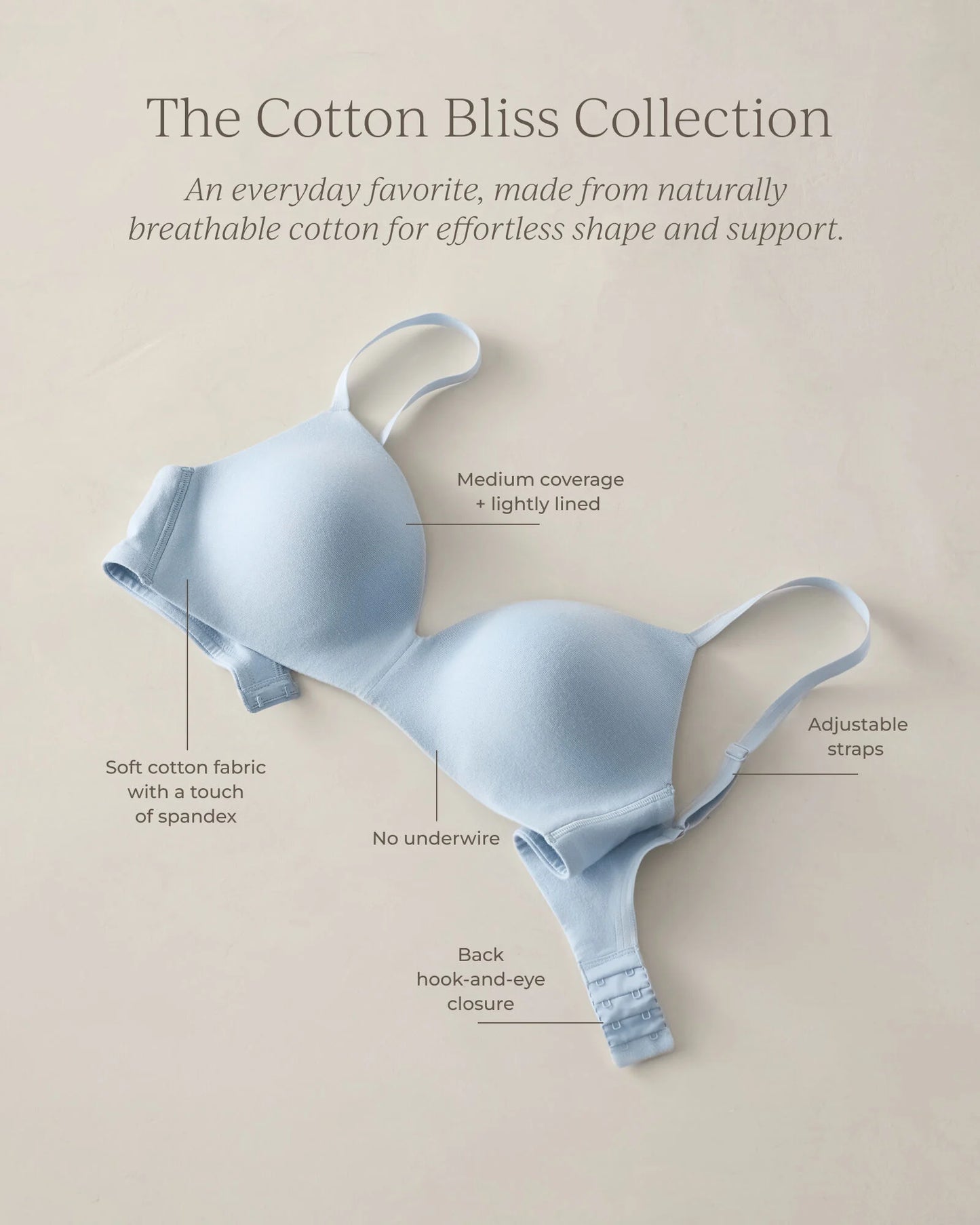 Cotton Bliss Lightly-Lined No-Wire T-Shirt Bra