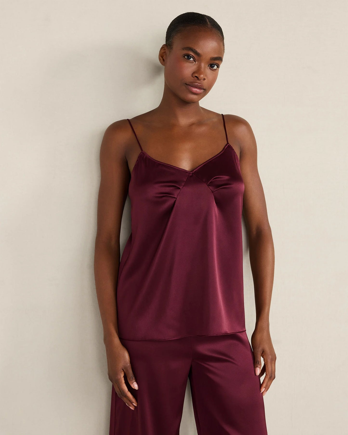 Washable Silk Pleated Cami