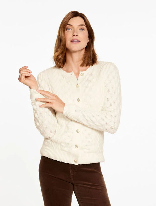 Scallop Crewneck Cardigan