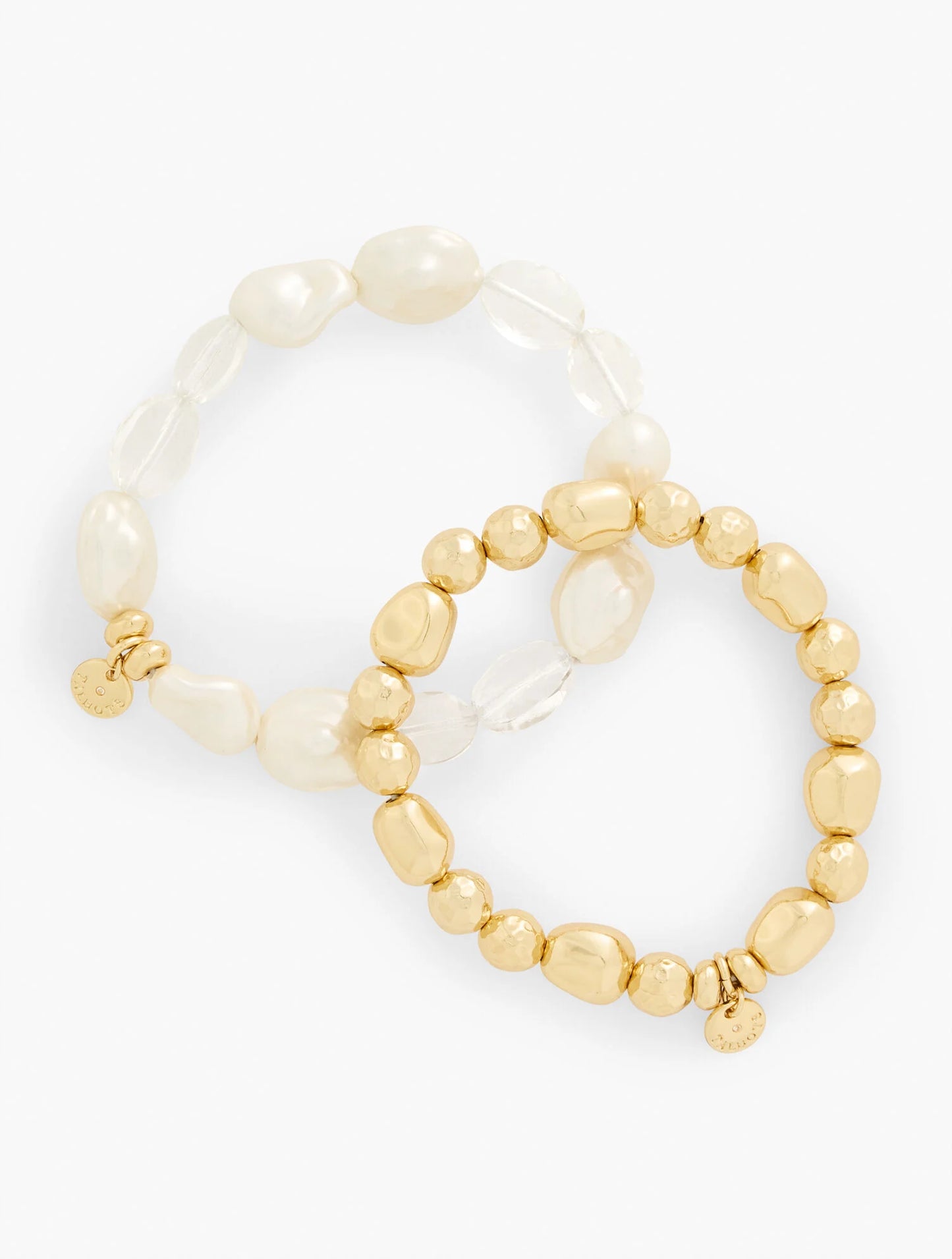 Pearl & Crystal Beaded Stretch Bracelet Set