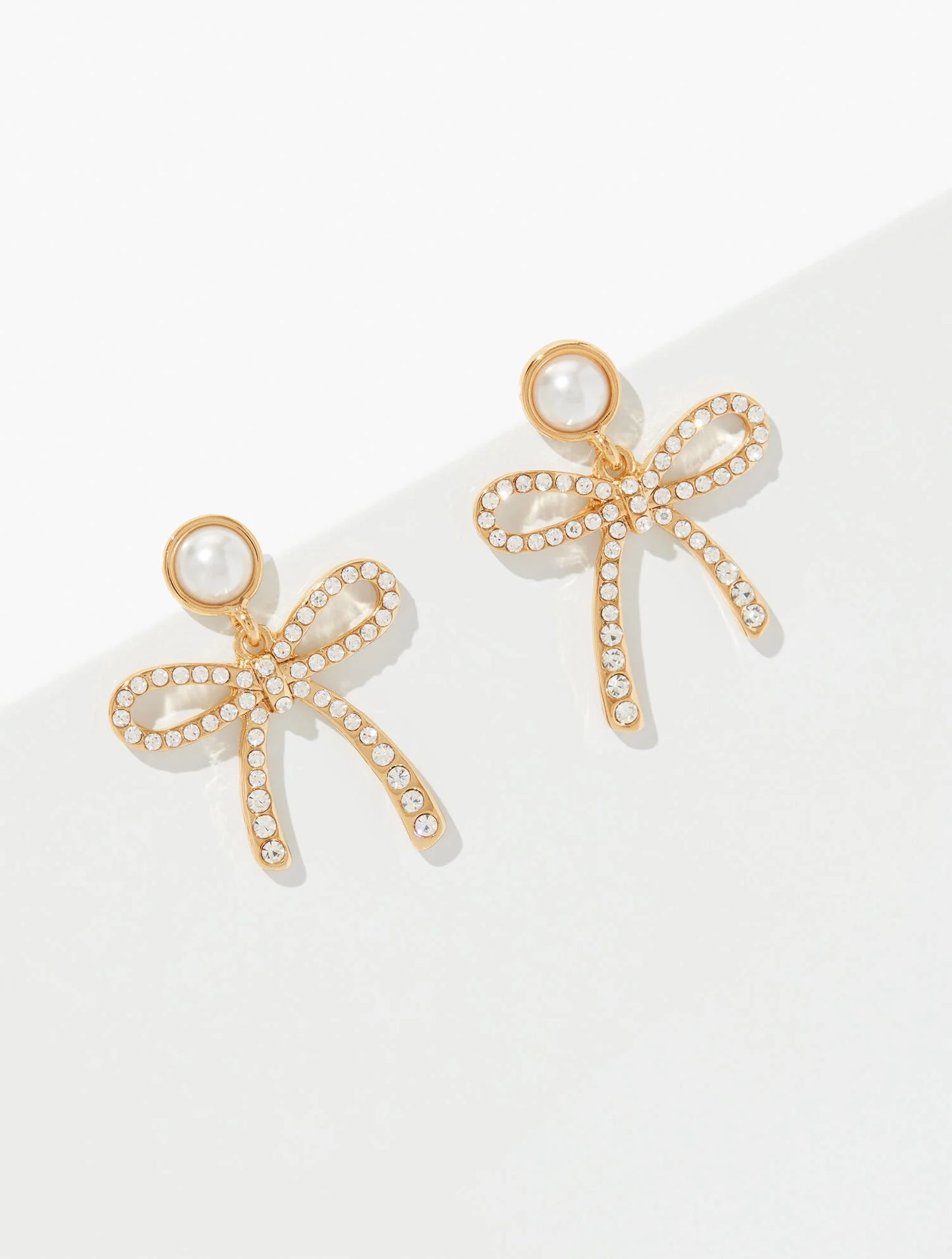 Ribbon Pearl Drop Earrings