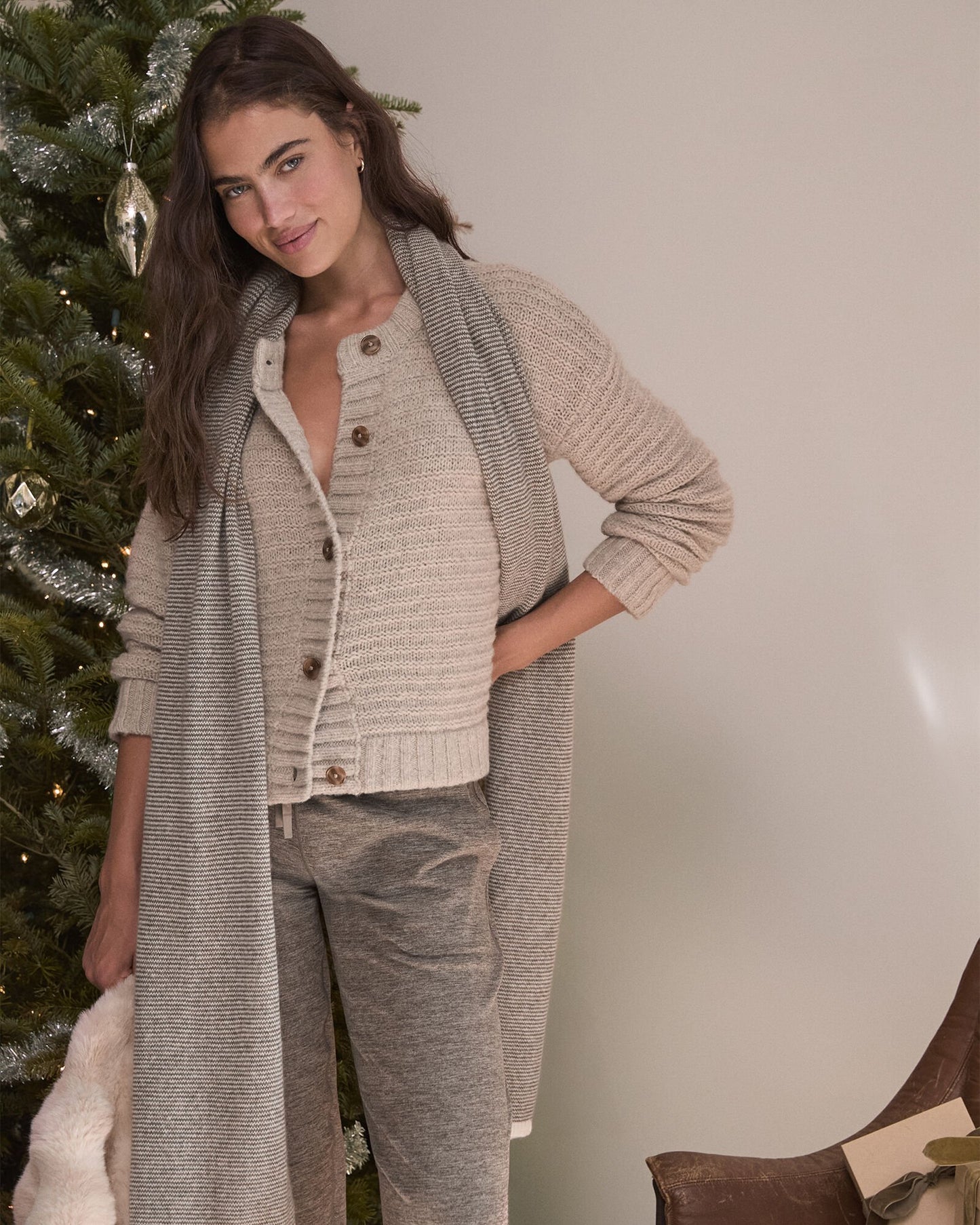 Featherweight Cashmere Striped Scarf