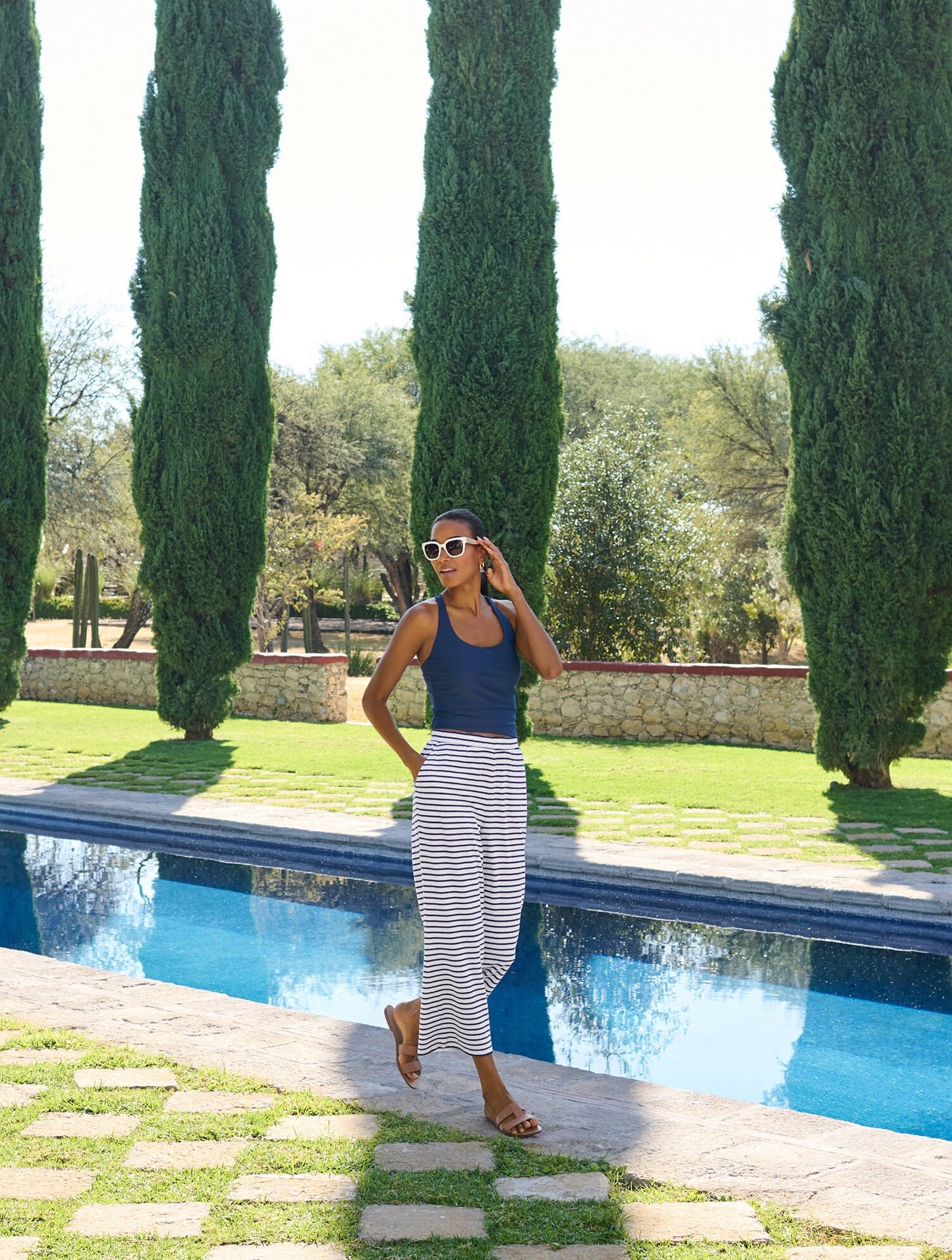 Aqua Club Terry Pant Cover-Up - Stripe