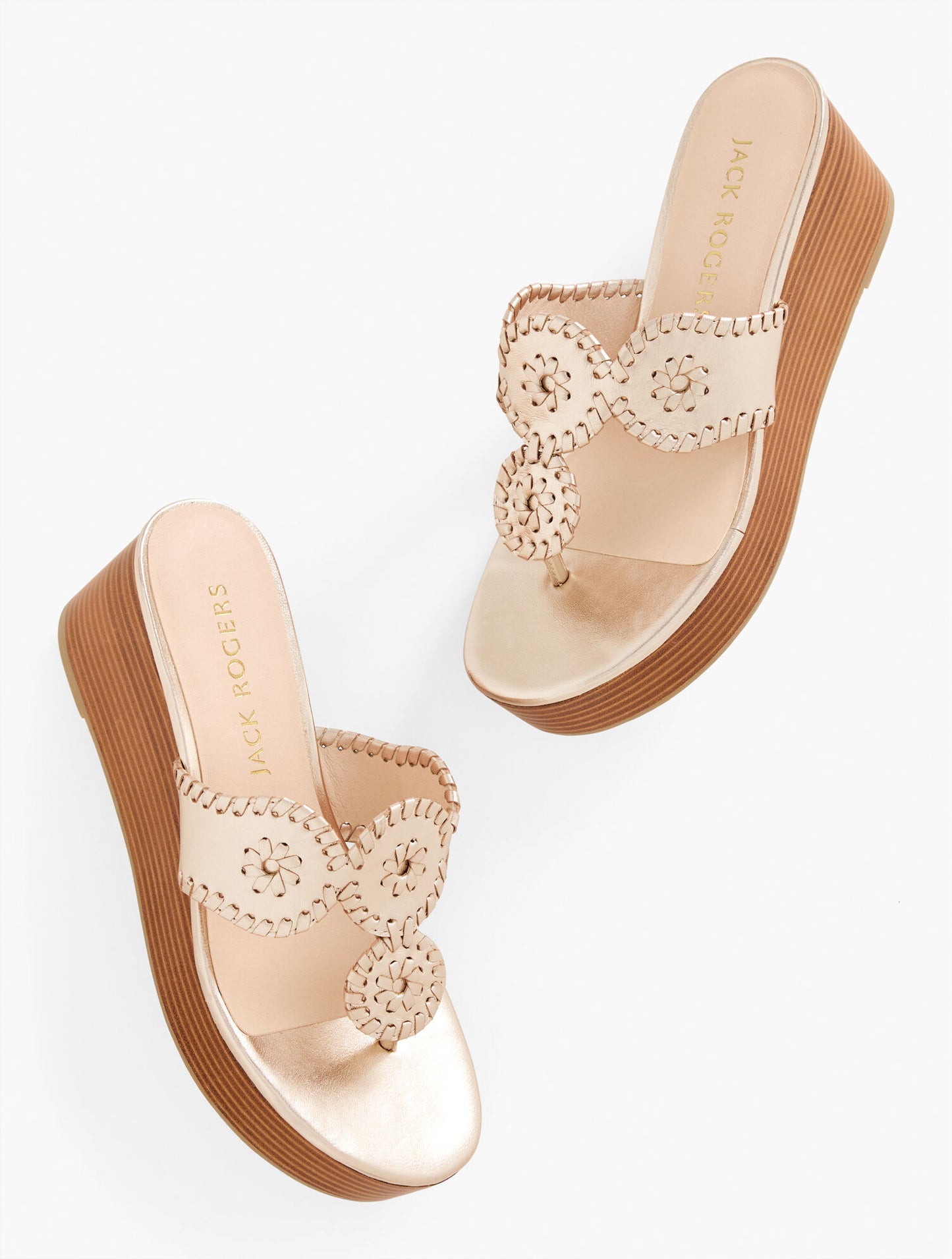 Jack Rogers® Kimberly Metallic Nappa Wedge Sandals