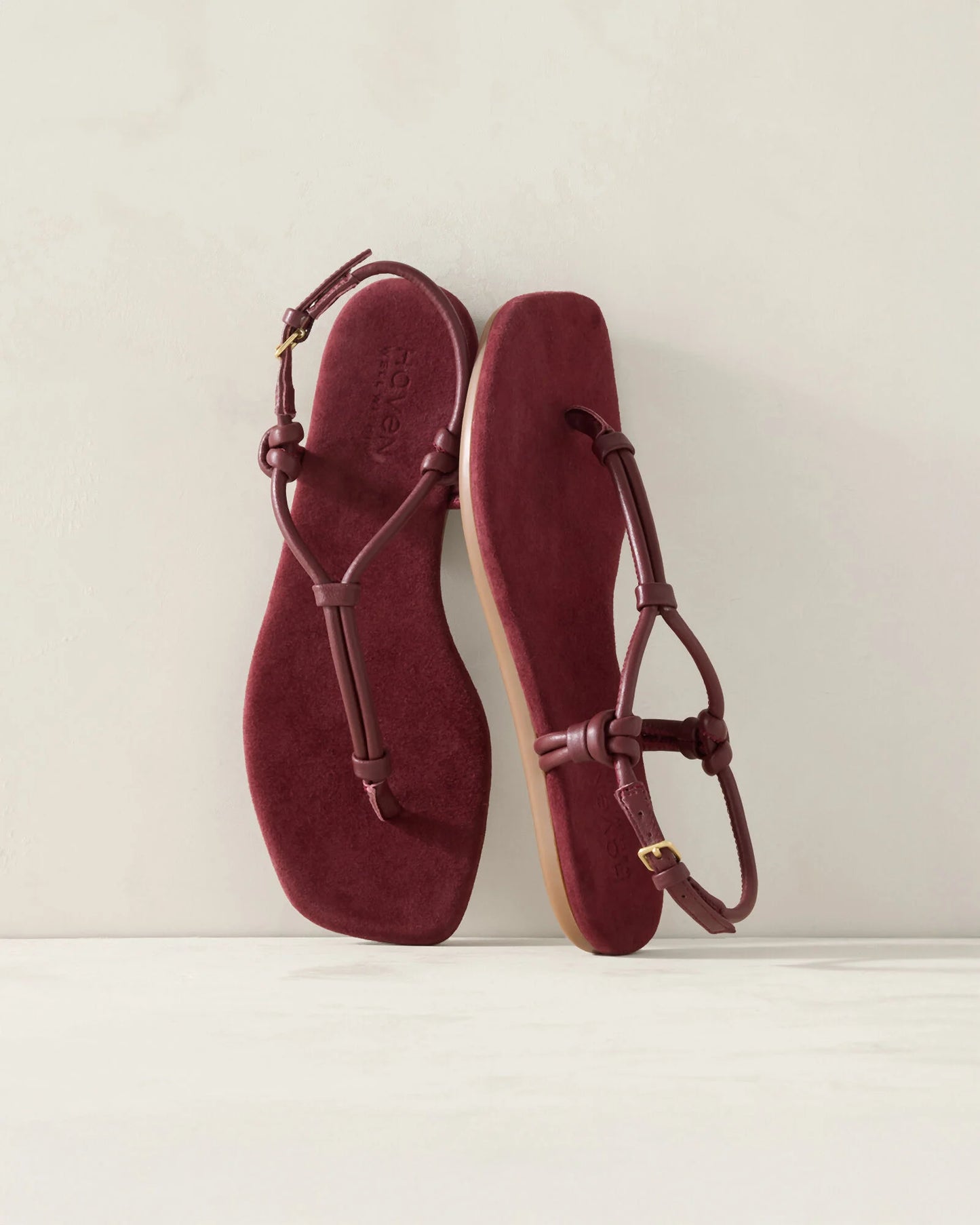 Leather Double Strap Thong Sandals