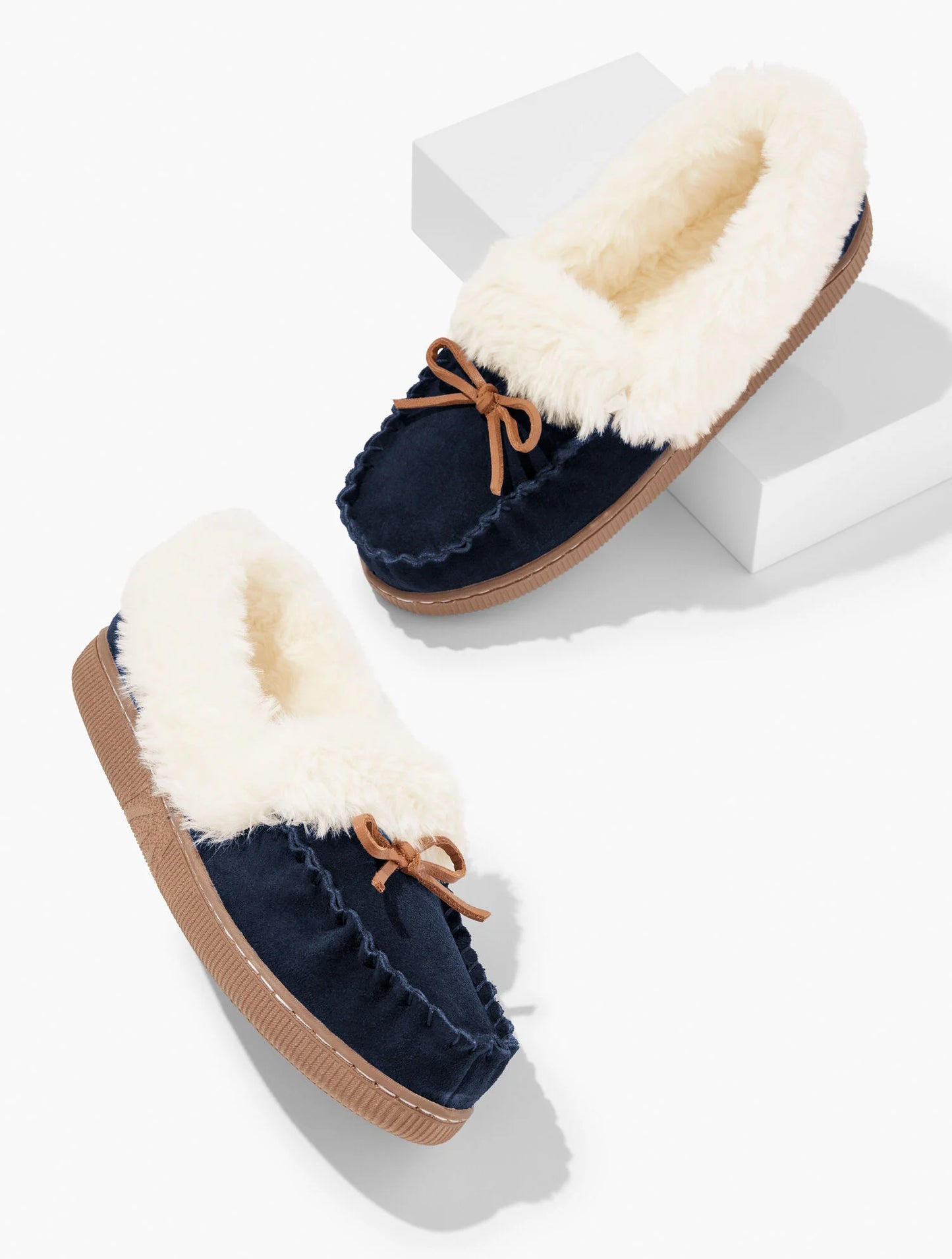 Cleo Suede Faux Fur Moccasins