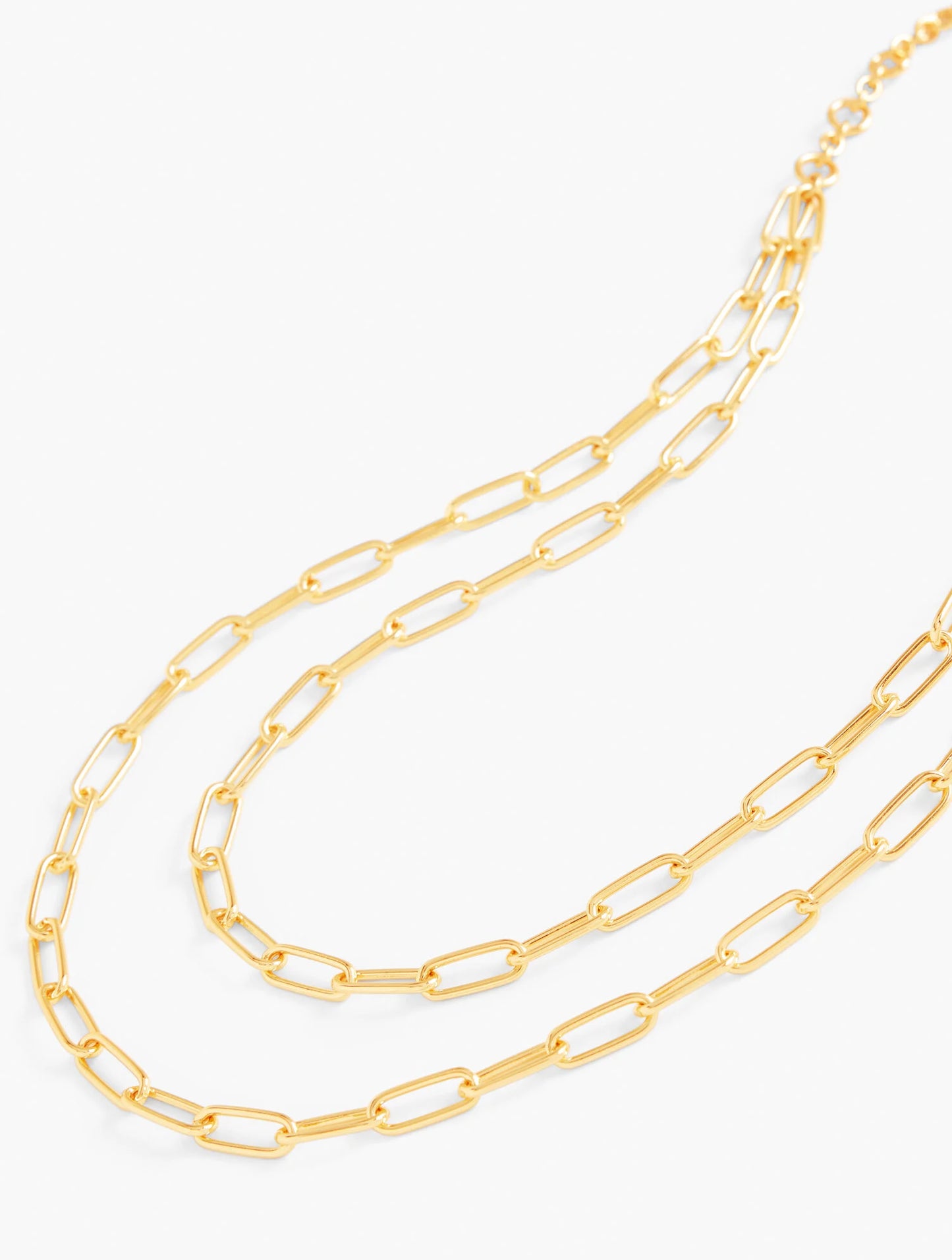 Layered Paperclip Link Necklace
