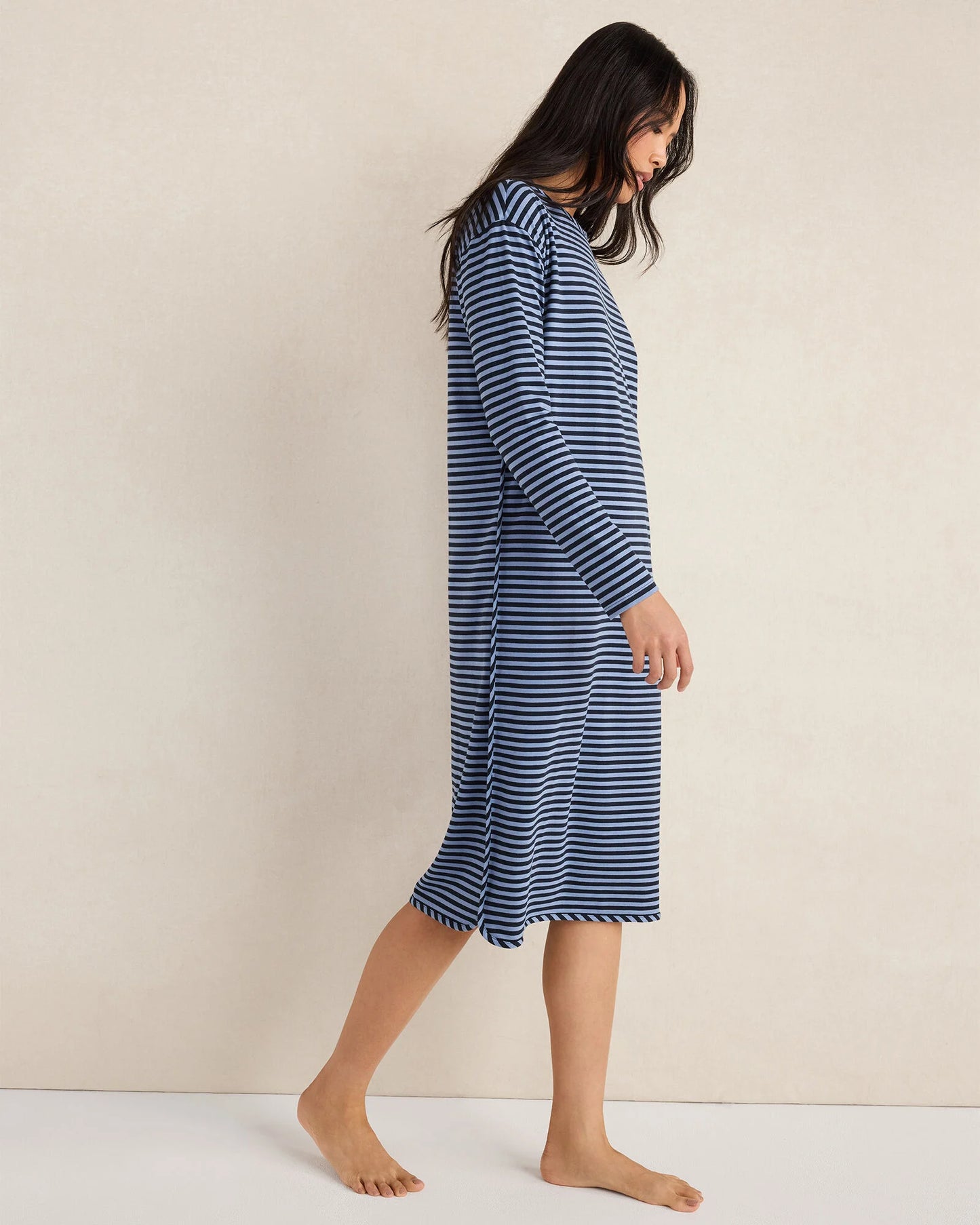Organic Cotton Jersey Bold Stripe Sleep Dress